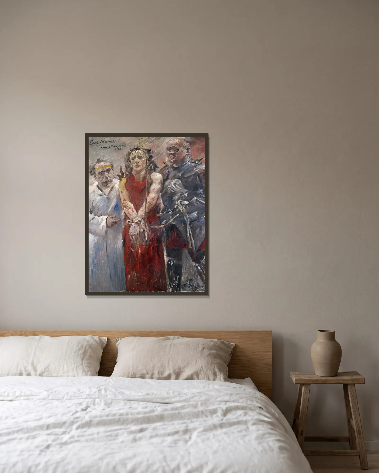 Ecce Homo av Lovis Corinth inramad på en vägg