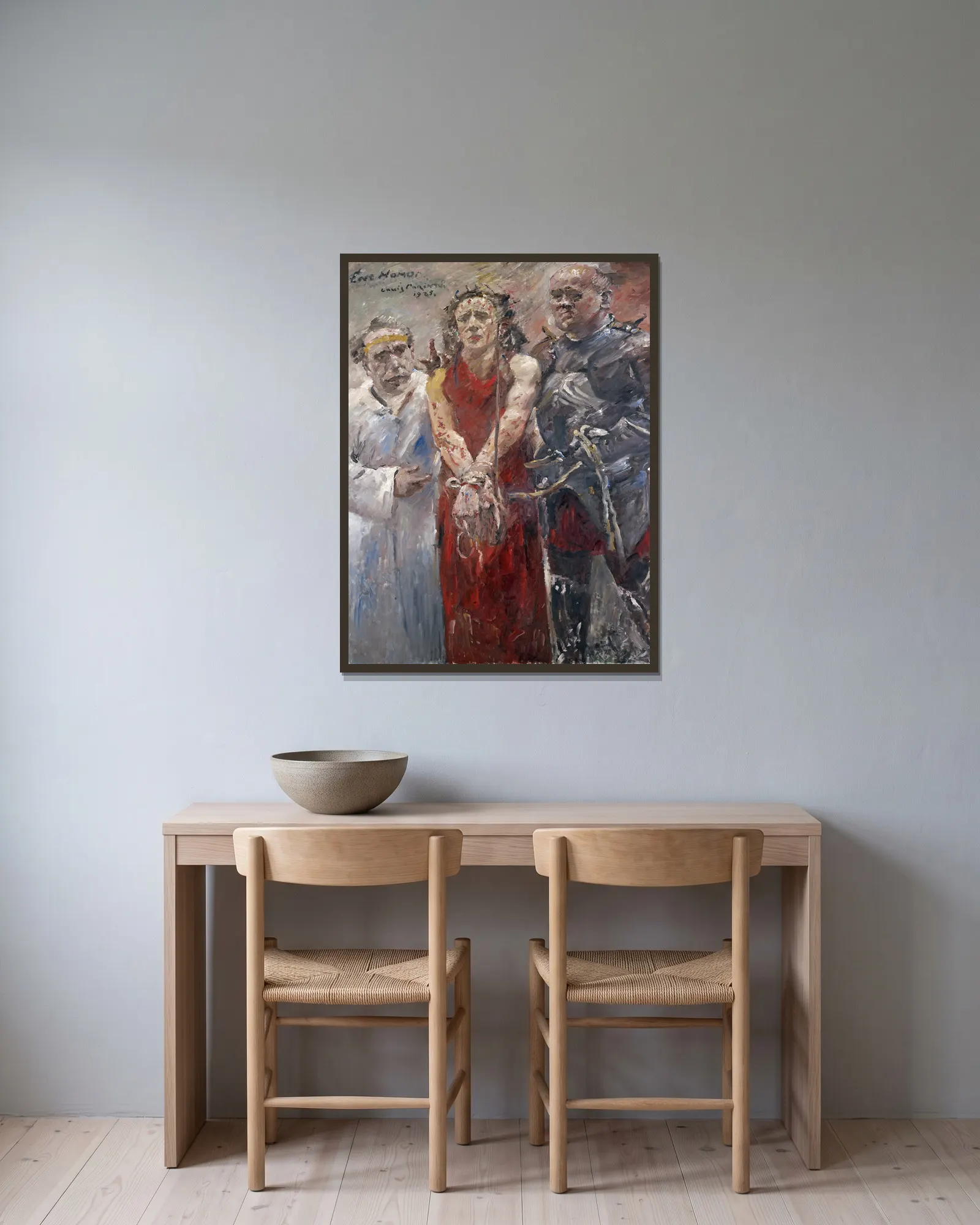 Ecce Homo av Lovis Corinth inramad på en vägg