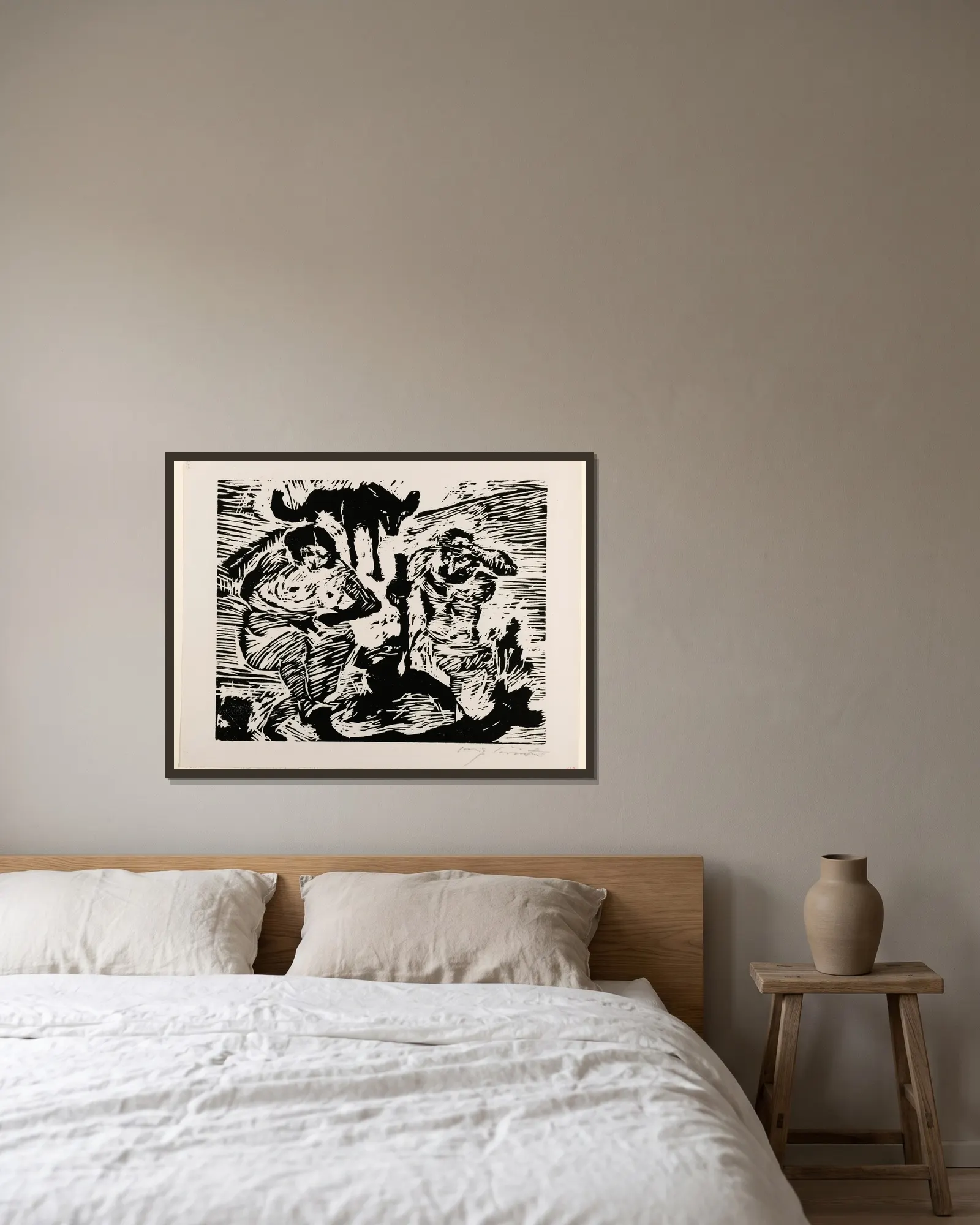 Im Schweisse Deines Angesichts av Lovis Corinth inramad på en vägg