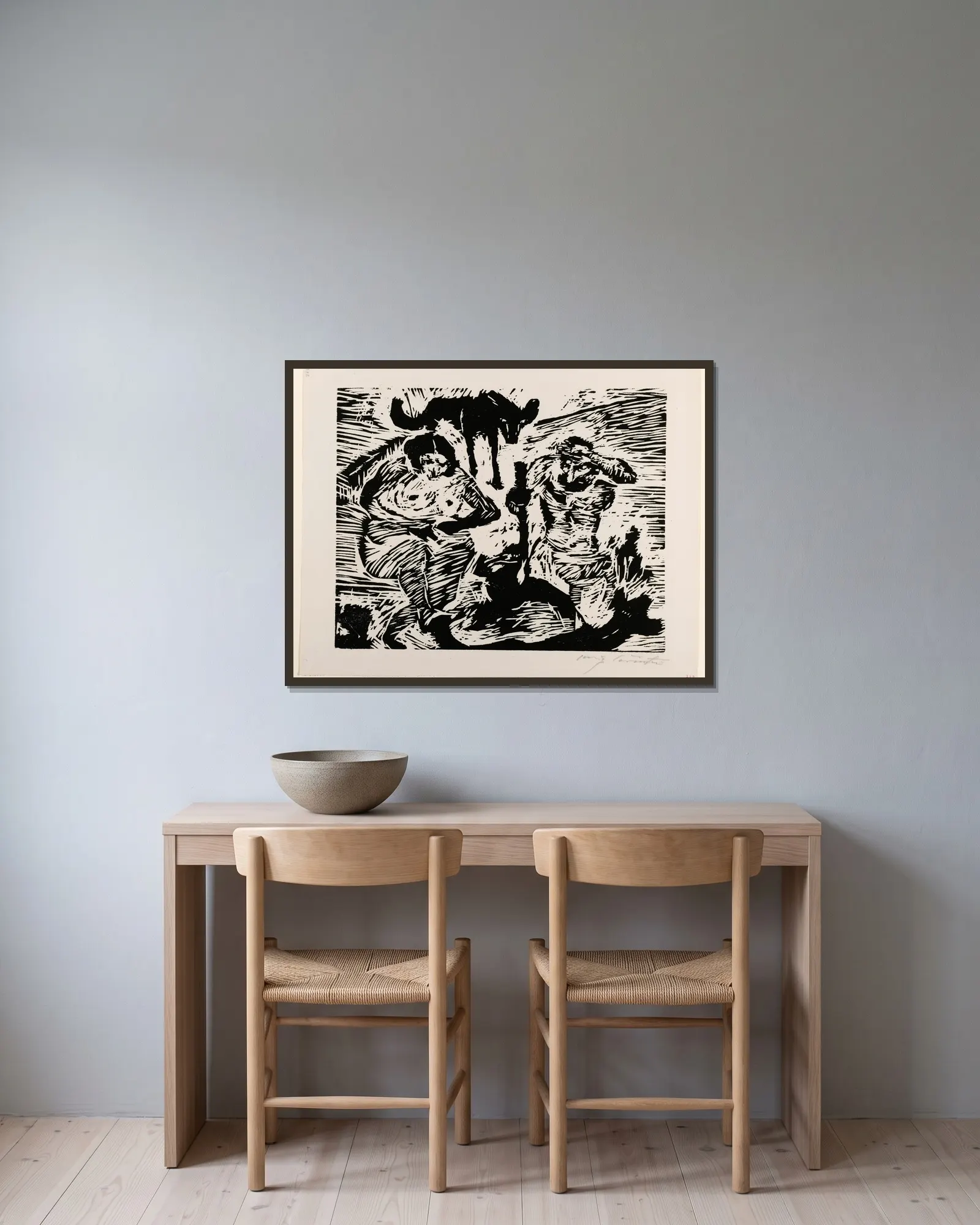 Im Schweisse Deines Angesichts av Lovis Corinth inramad på en vägg