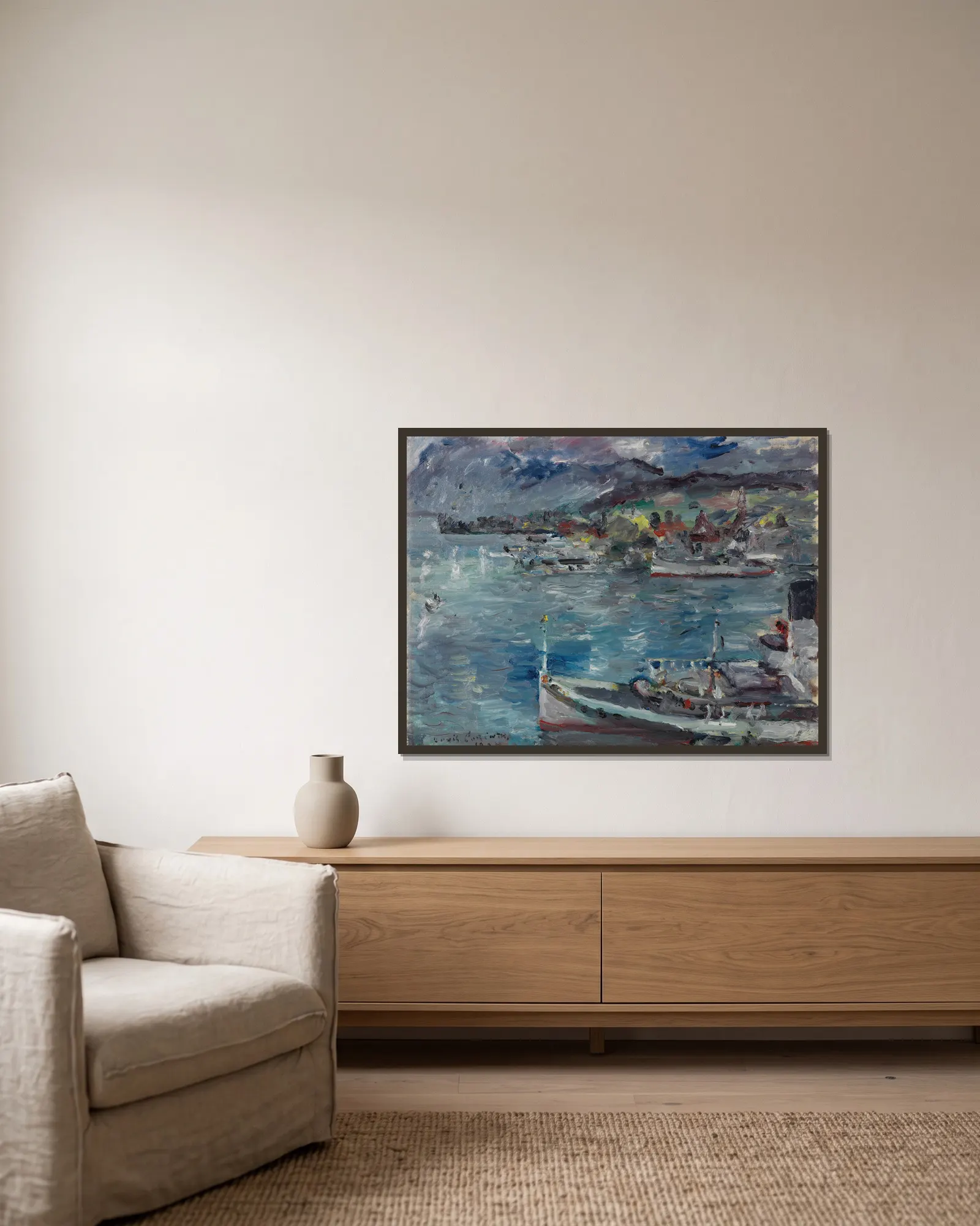 Luzerner See am Vormittag av Lovis Corinth inramad på en vägg
