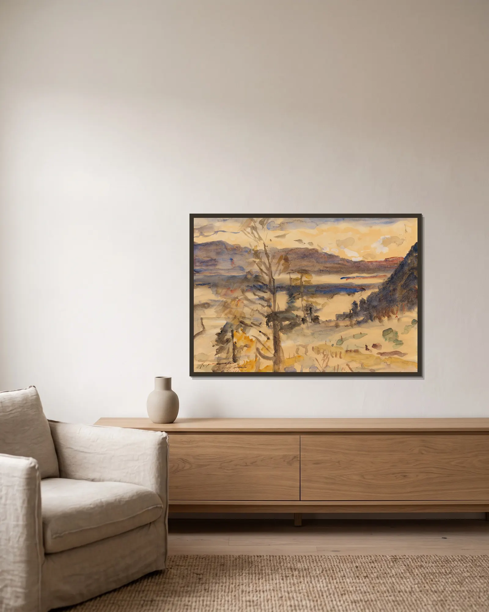 Walchensee Landschaft av Lovis Corinth inramad på en vägg