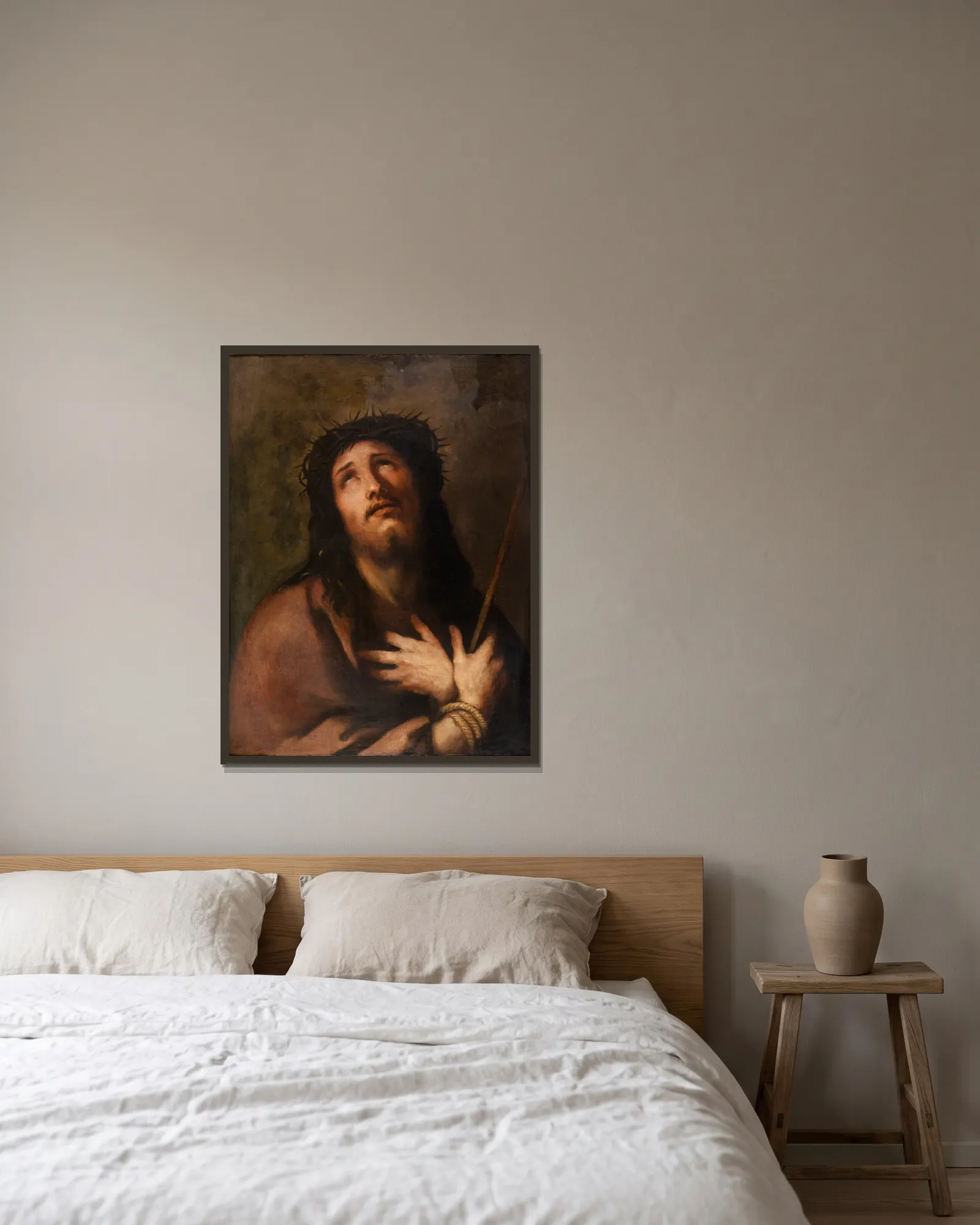 Ecce Homo av Luca Giordano inramad på en vägg