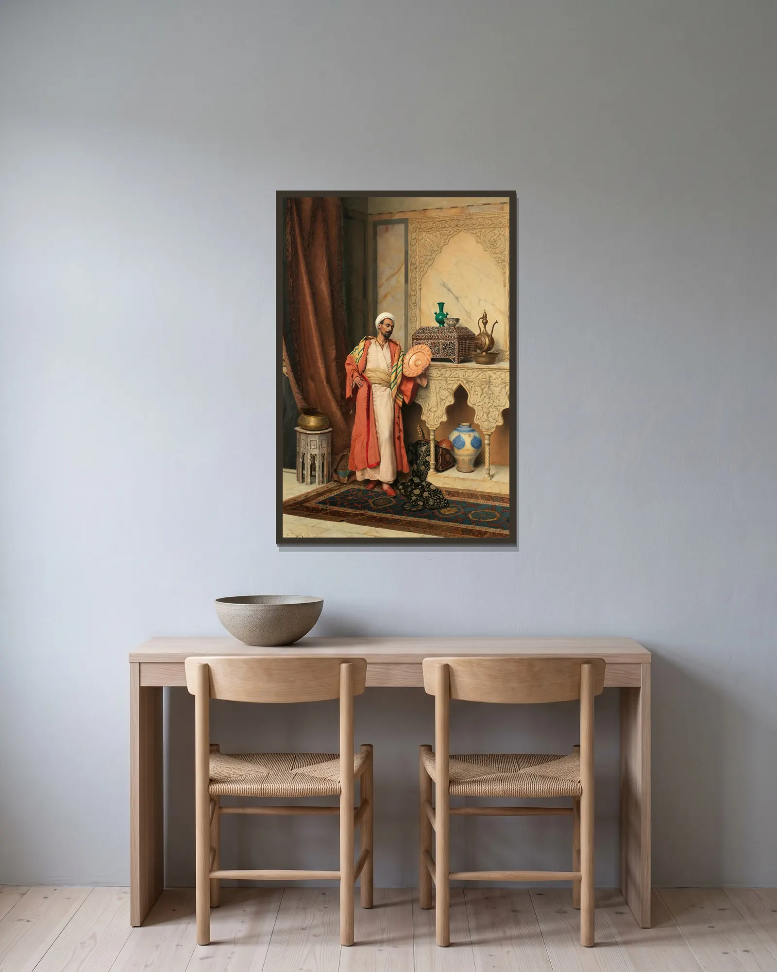 The Connoisseur av Ludwig Deutsch inramad på en vägg
