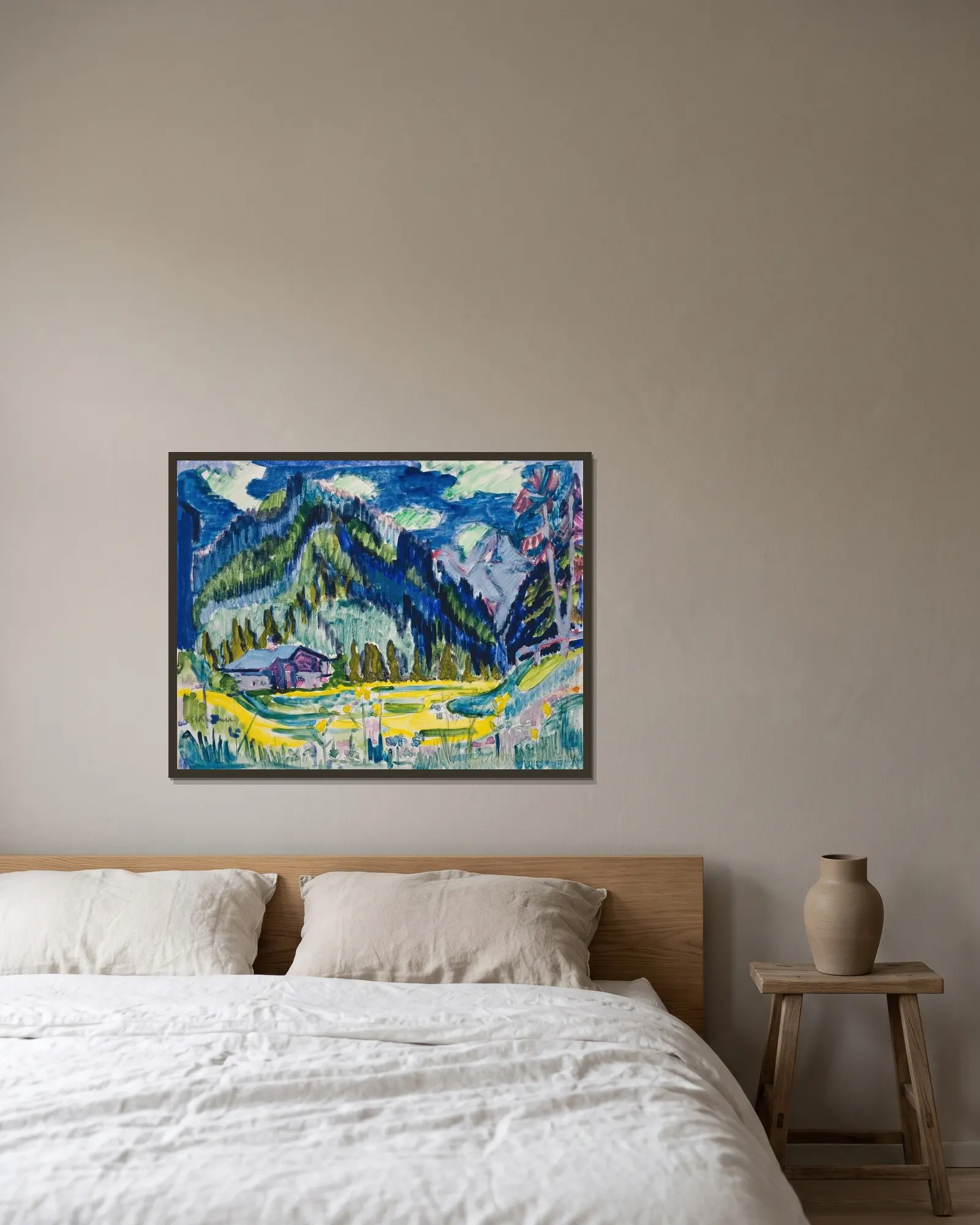 Wild Ground av Ernst Ludwig Kirchner inramad på en vägg