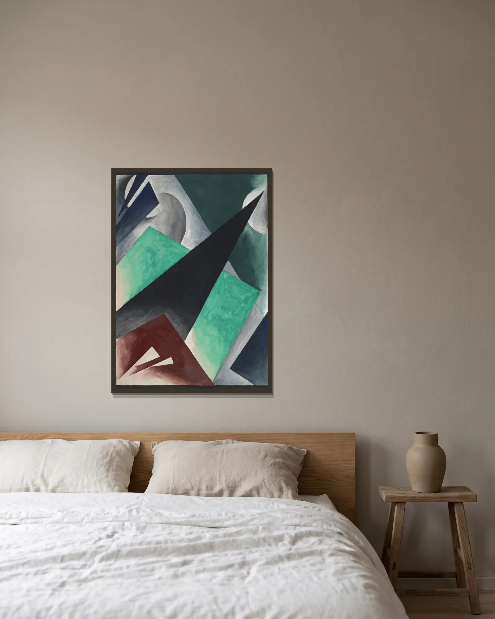 Painterly Architectonic, 1918 – nr 2 av Lyubov Popova inramad på en vägg