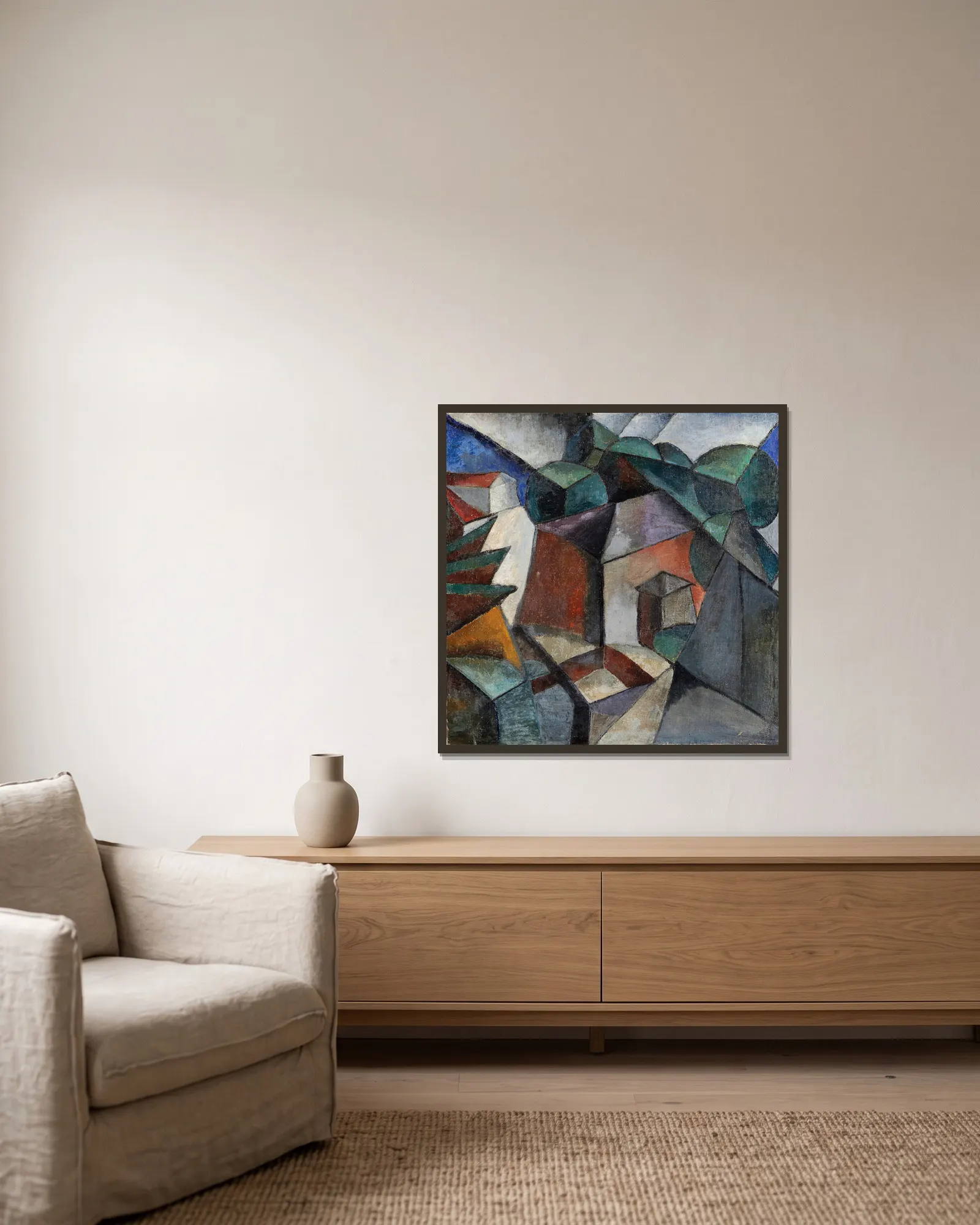 Untitled, 1915 – nr 2 av Lyubov Popova inramad på en vägg