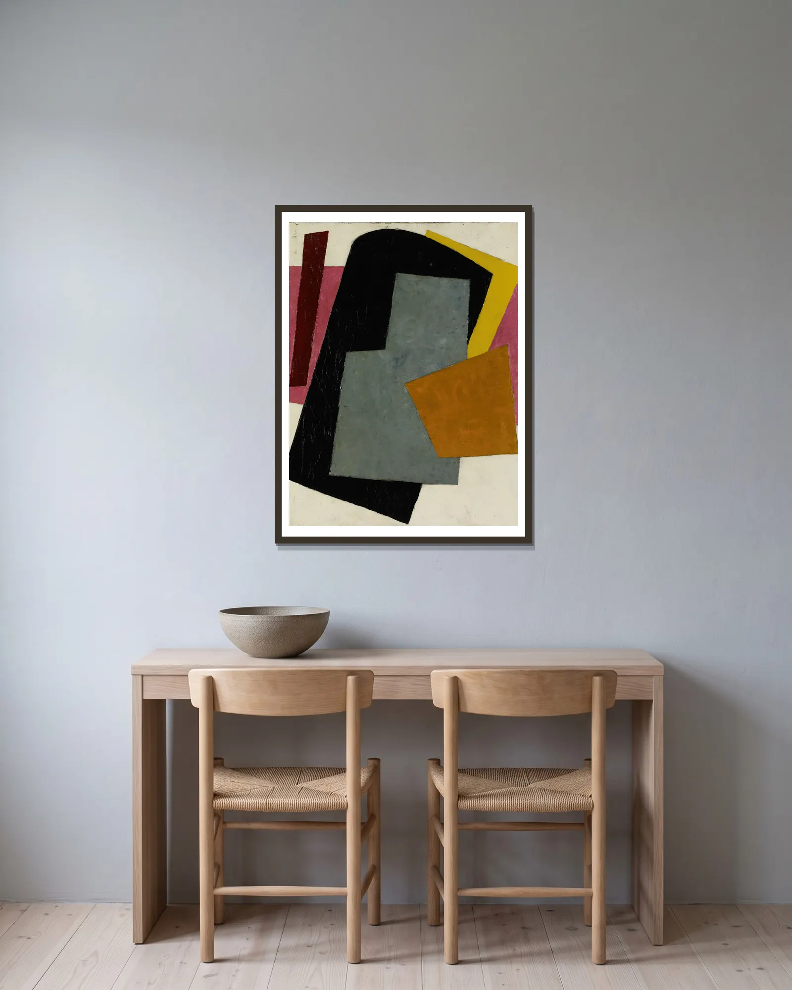 Untitled Compositions, 1921 av Lyubov Popova inramad på en vägg