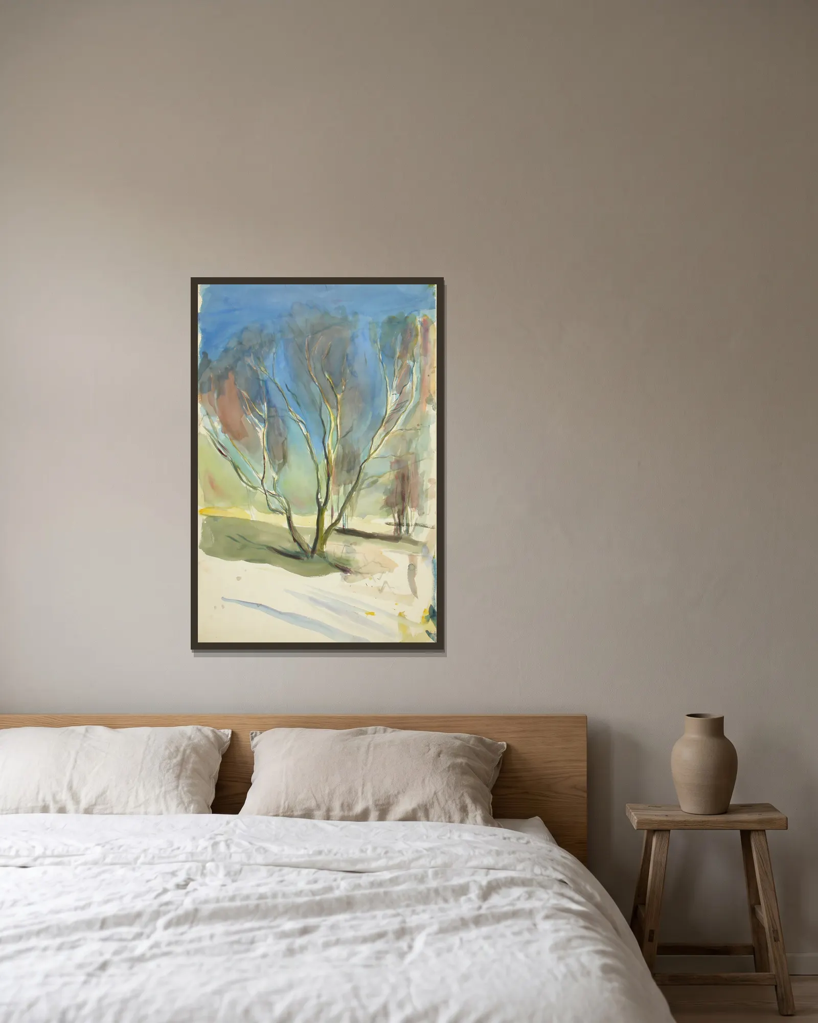 Landscape av Magnus Enckell inramad på en vägg
