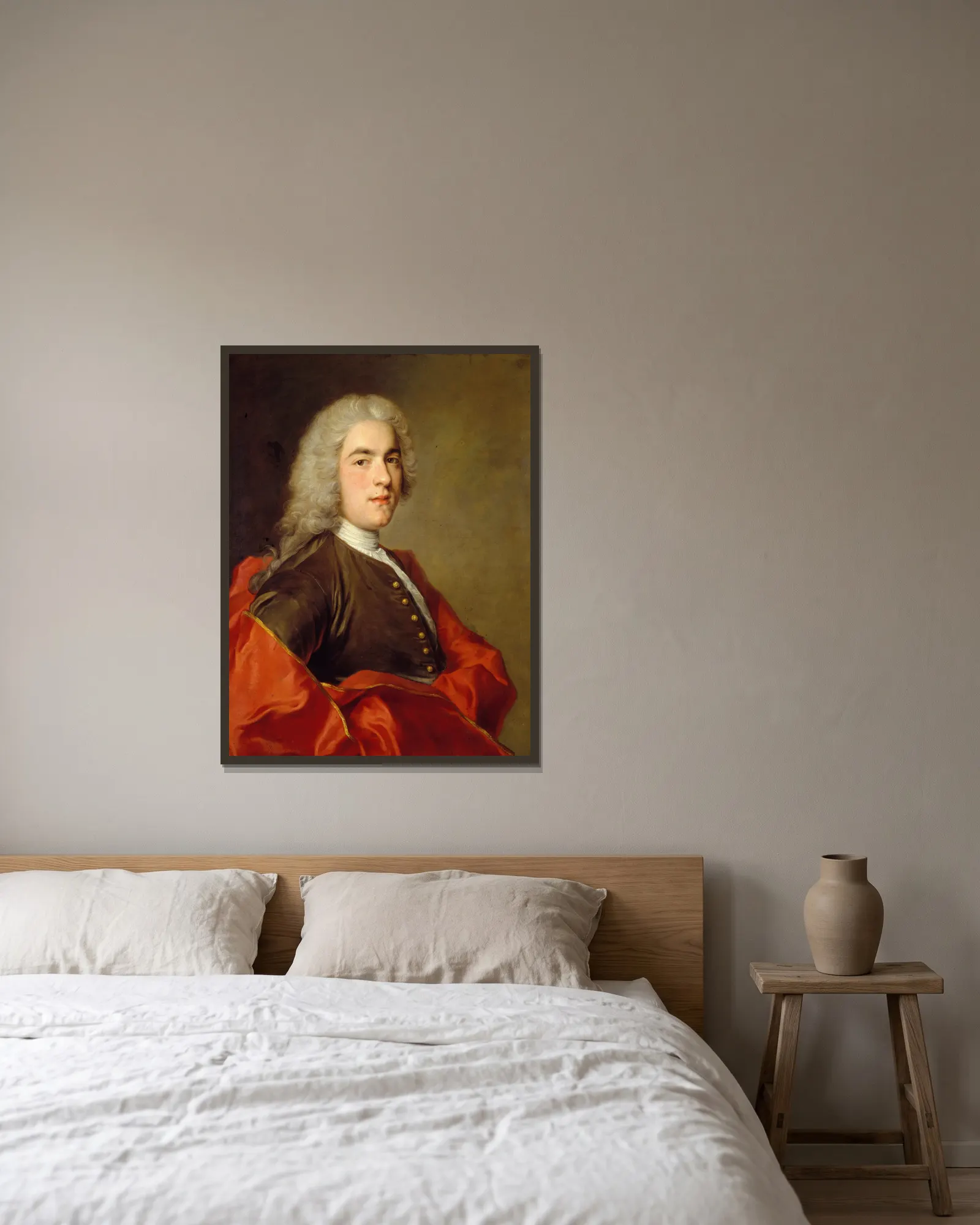 Mister Sarasin av Jean-Marc Nattier inramad på en vägg