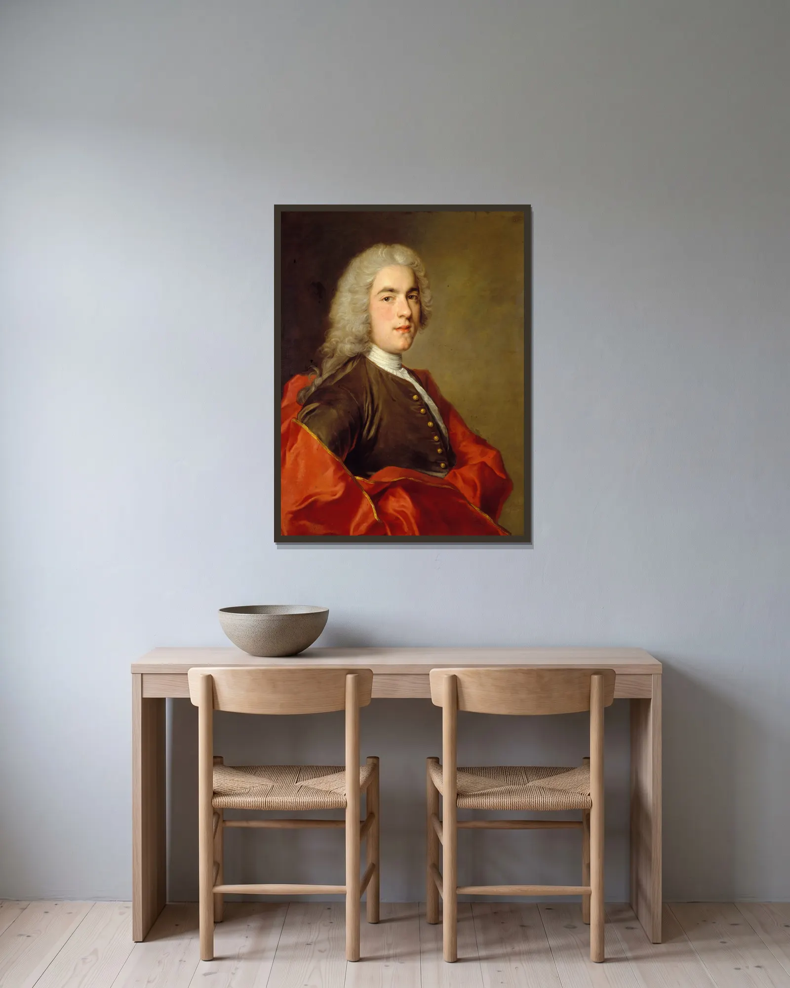 Mister Sarasin av Jean-Marc Nattier inramad på en vägg