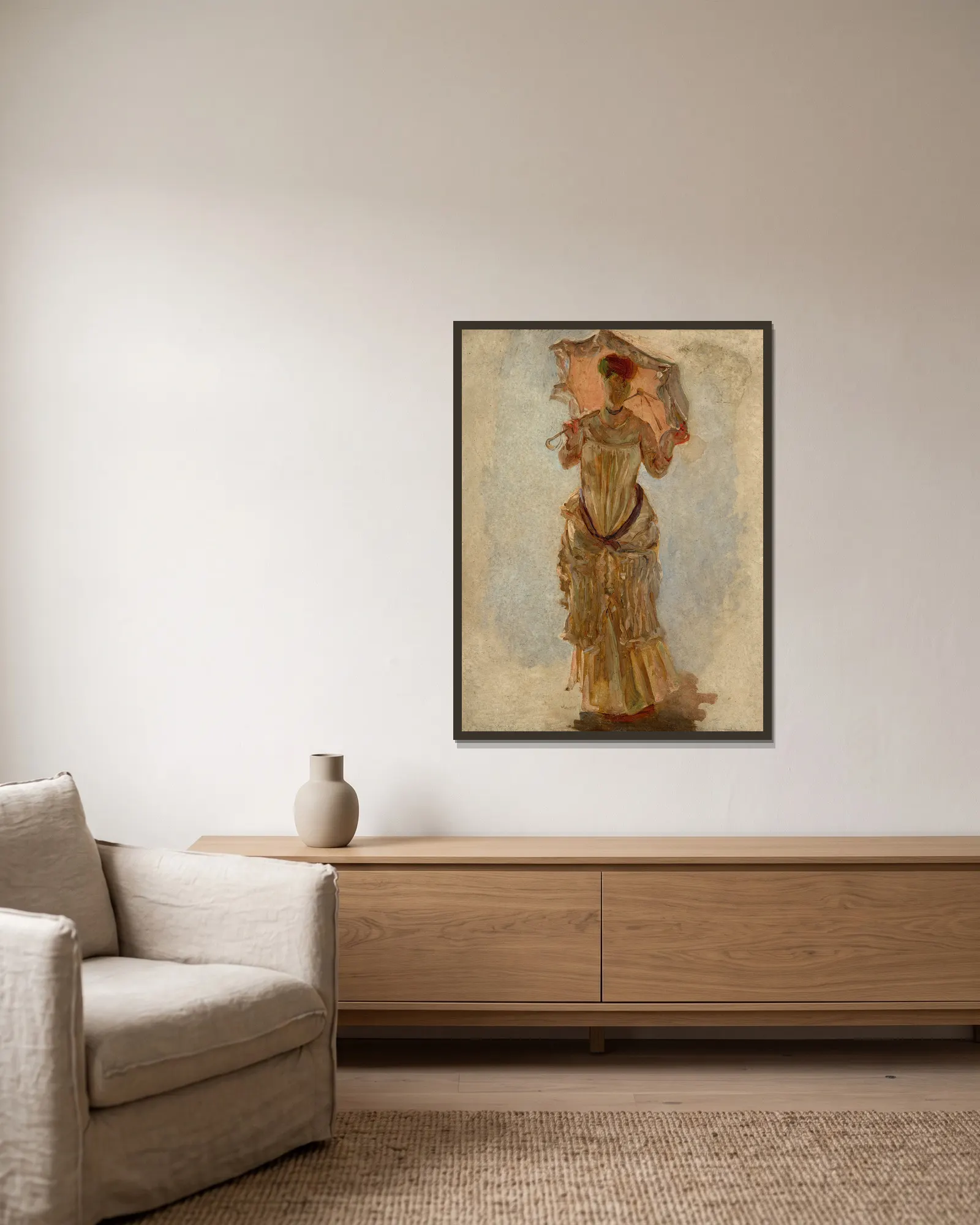Study for ’Les Trois Grâces’ av Marie Bracquemond inramad på en vägg