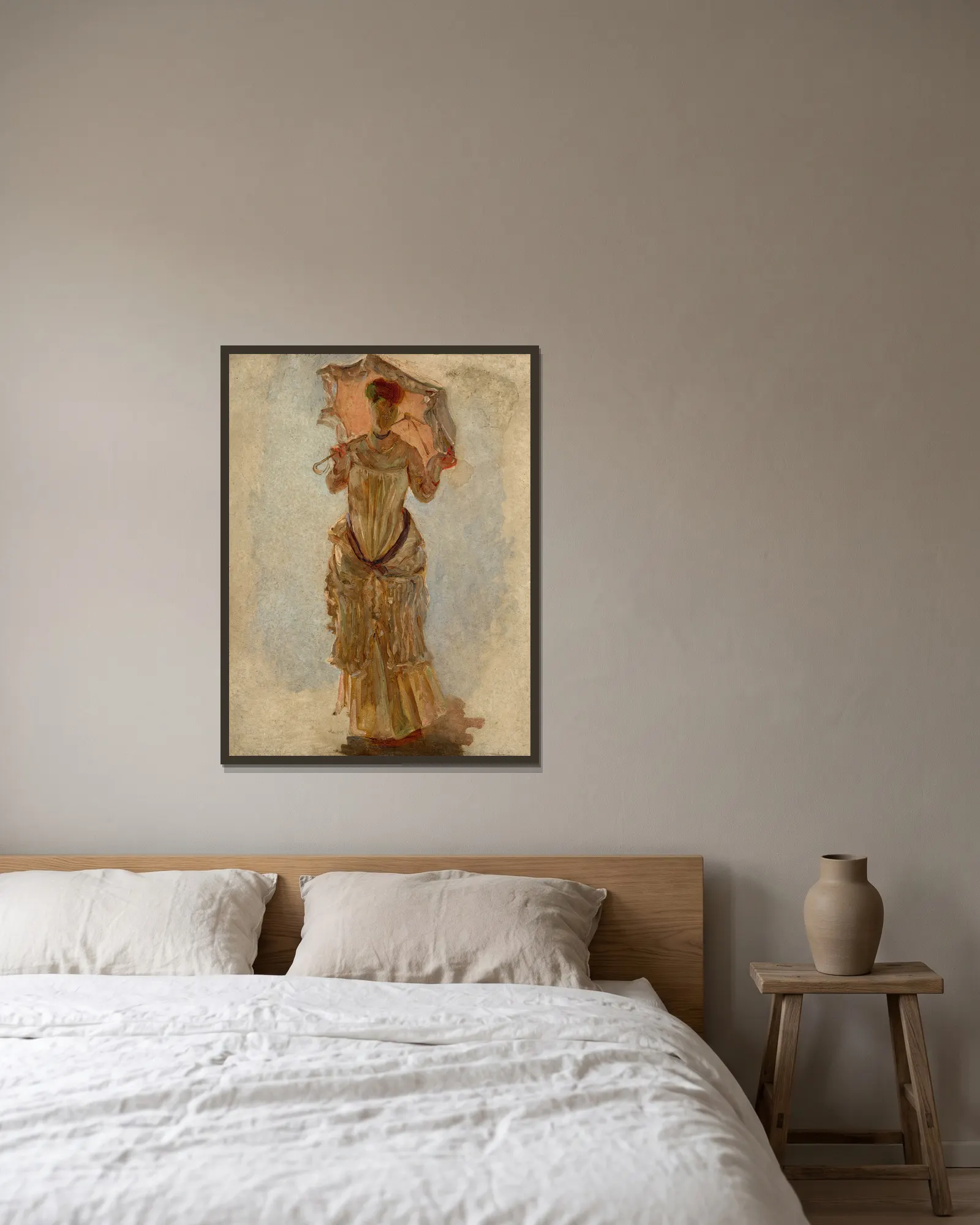 Study for ’Les Trois Grâces’ av Marie Bracquemond inramad på en vägg