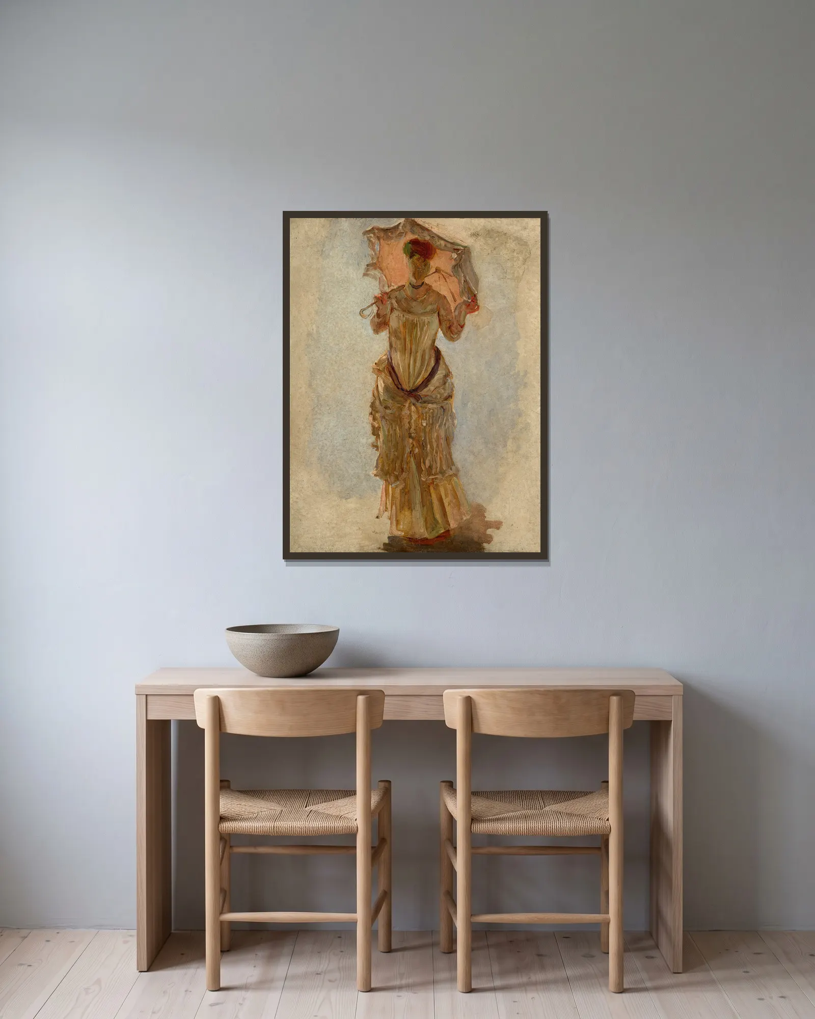 Study for ’Les Trois Grâces’ av Marie Bracquemond inramad på en vägg
