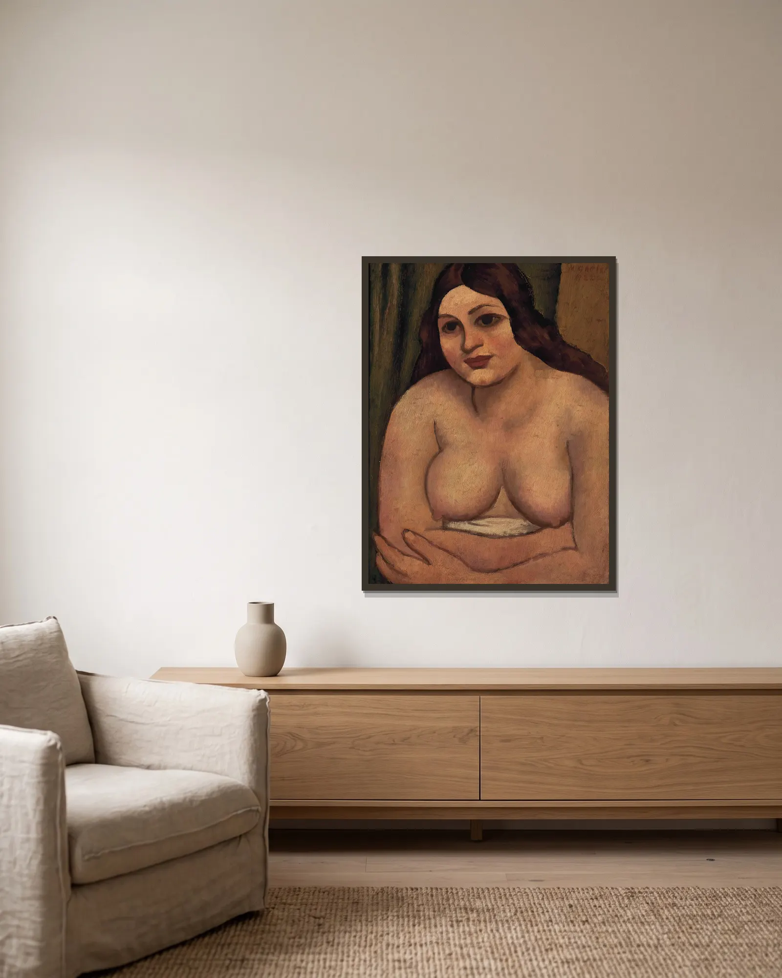 Pomona av Mark Gertler inramad på en vägg