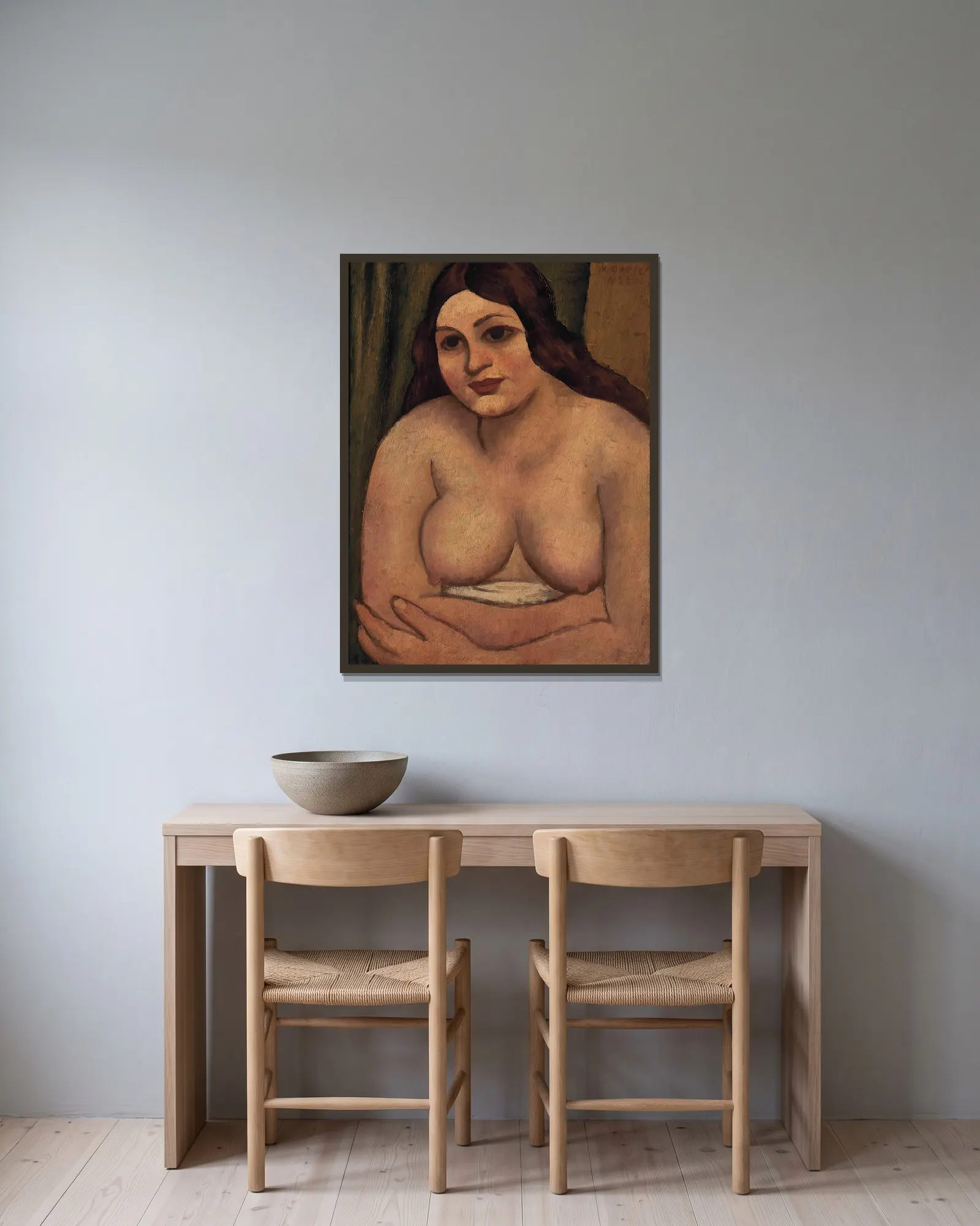 Pomona av Mark Gertler inramad på en vägg