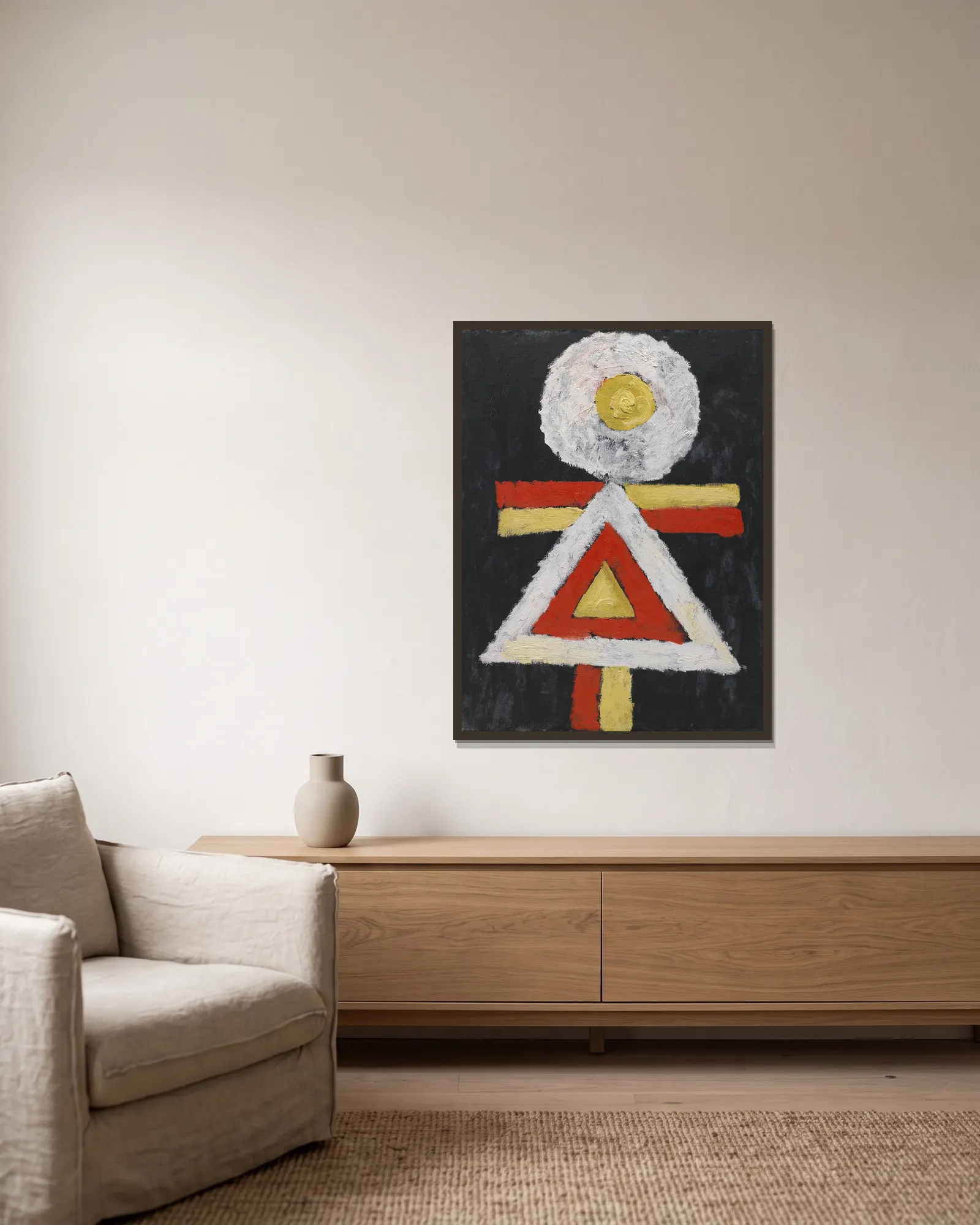 Geometric Figure av Marsden Hartley inramad på en vägg
