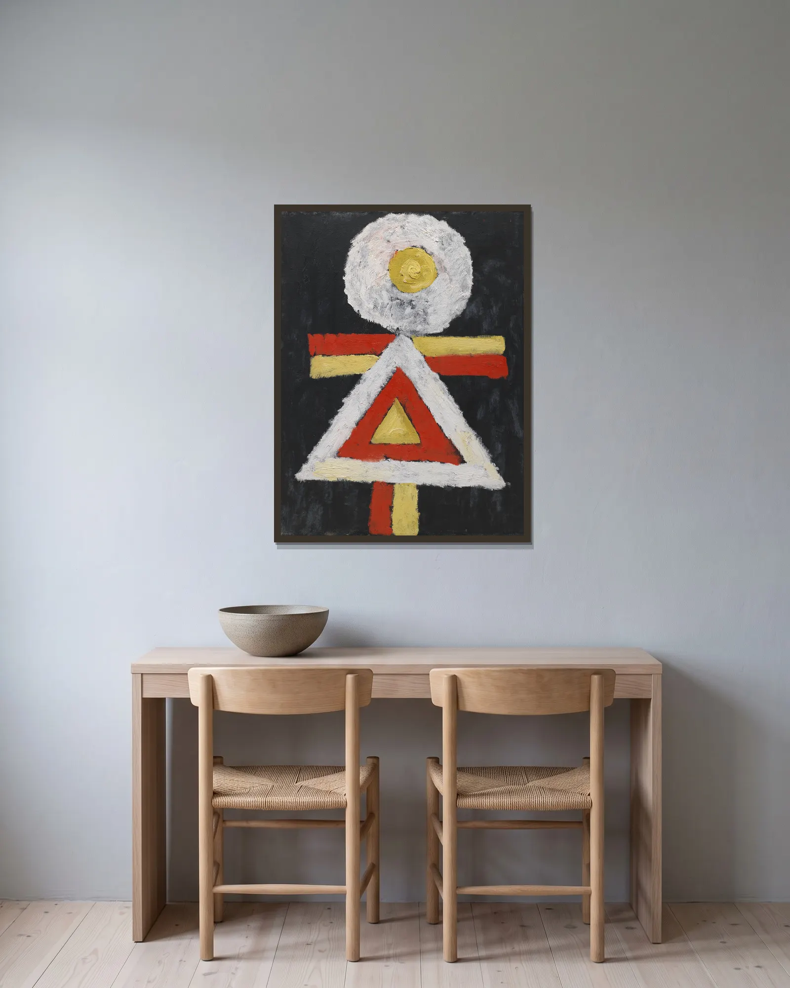 Geometric Figure av Marsden Hartley inramad på en vägg