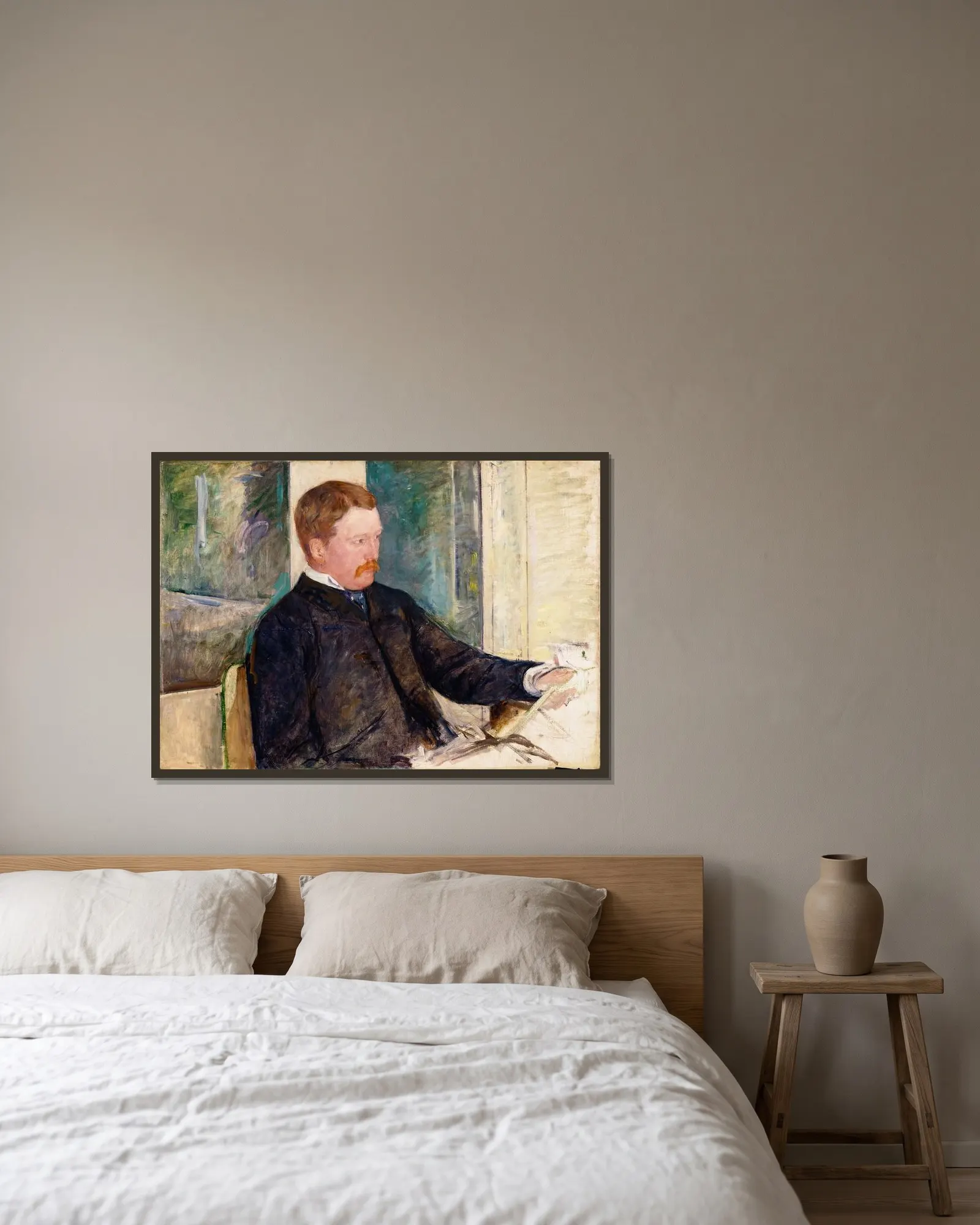 Alexander J. Cassatt av Mary Cassatt inramad på en vägg
