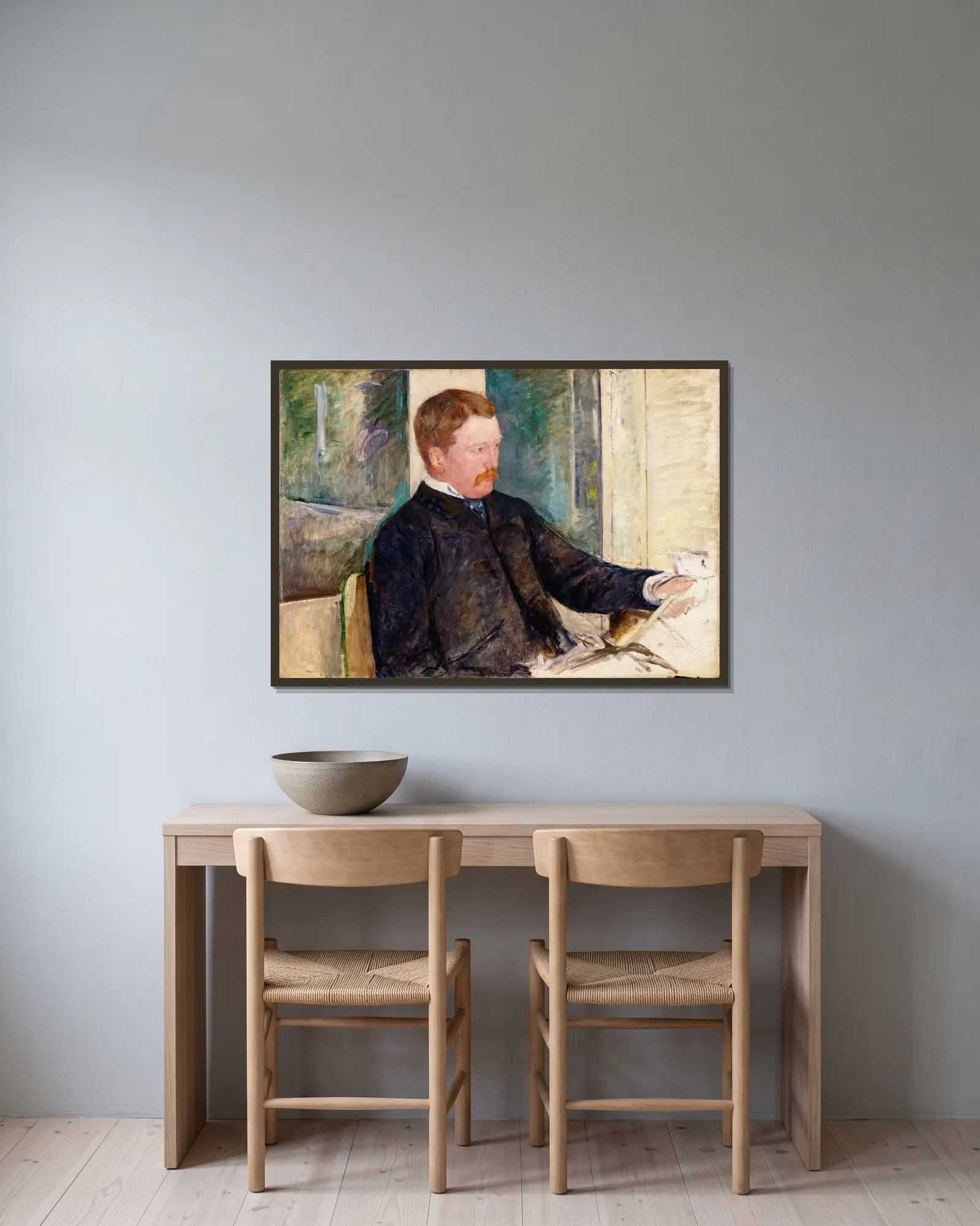 Alexander J. Cassatt av Mary Cassatt inramad på en vägg