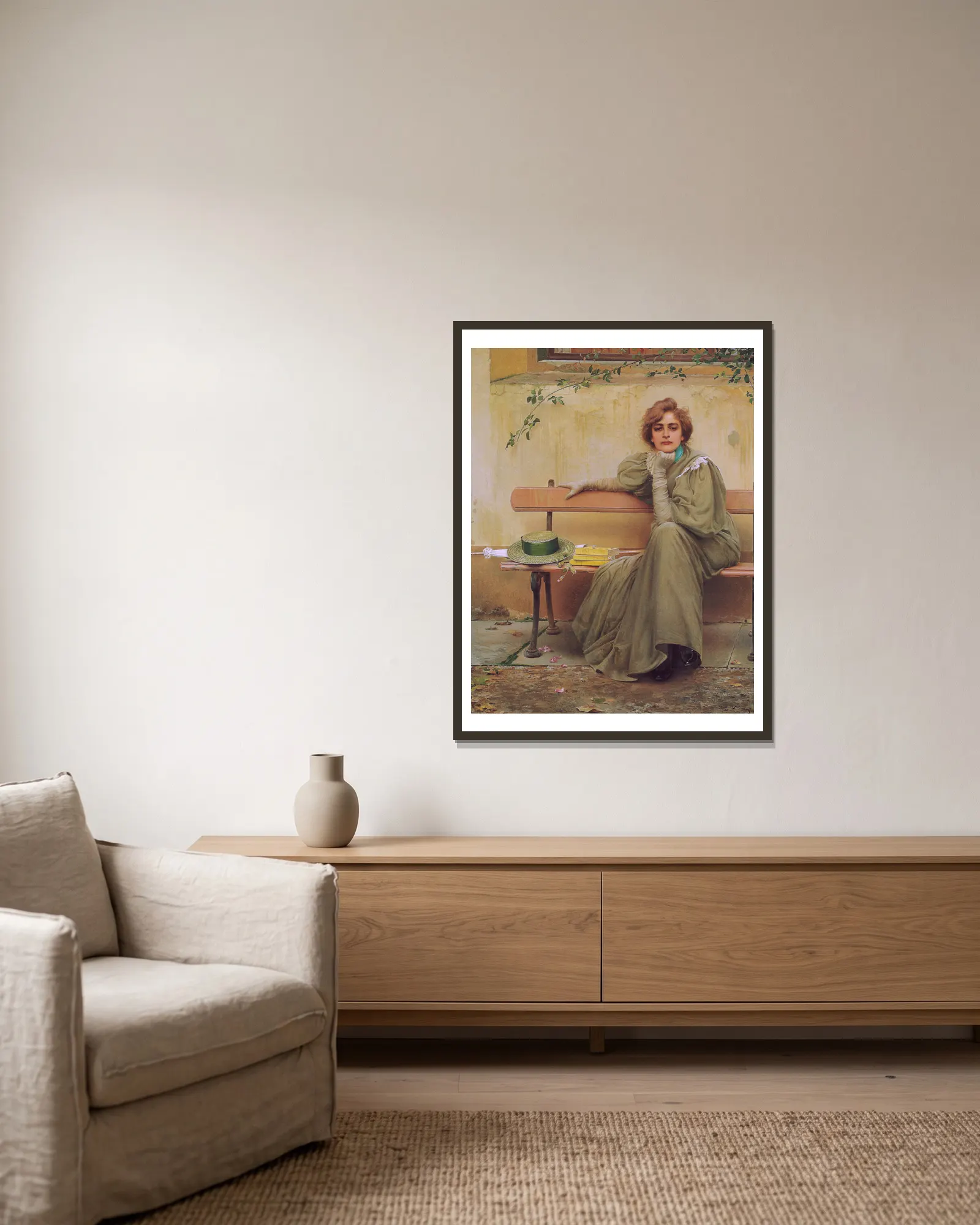 Dreams av Vittorio Matteo Corcos inramad på en vägg