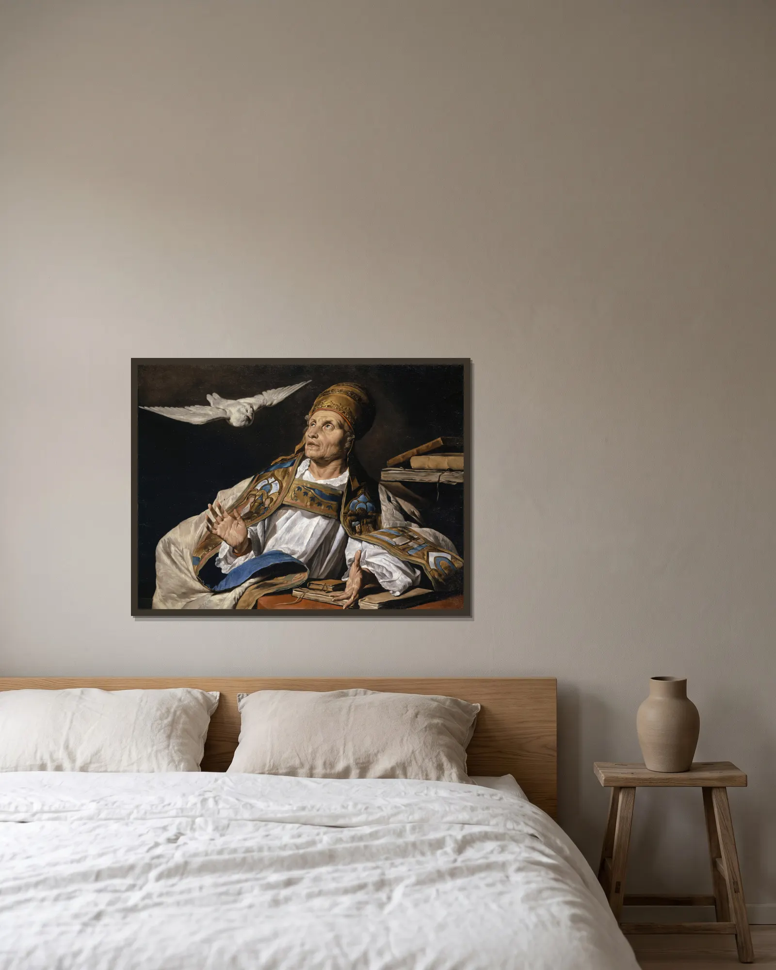Saint Gregory av Matthias Stom inramad på en vägg