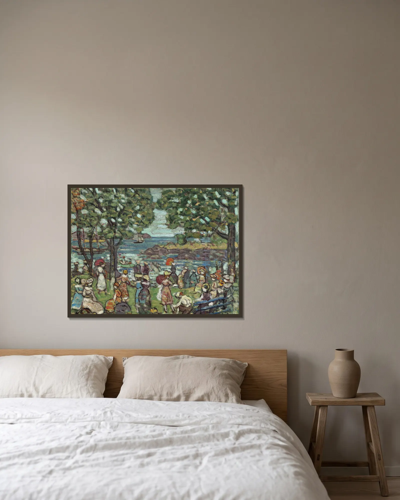 Salem Cove av Maurice Prendergast inramad på en vägg