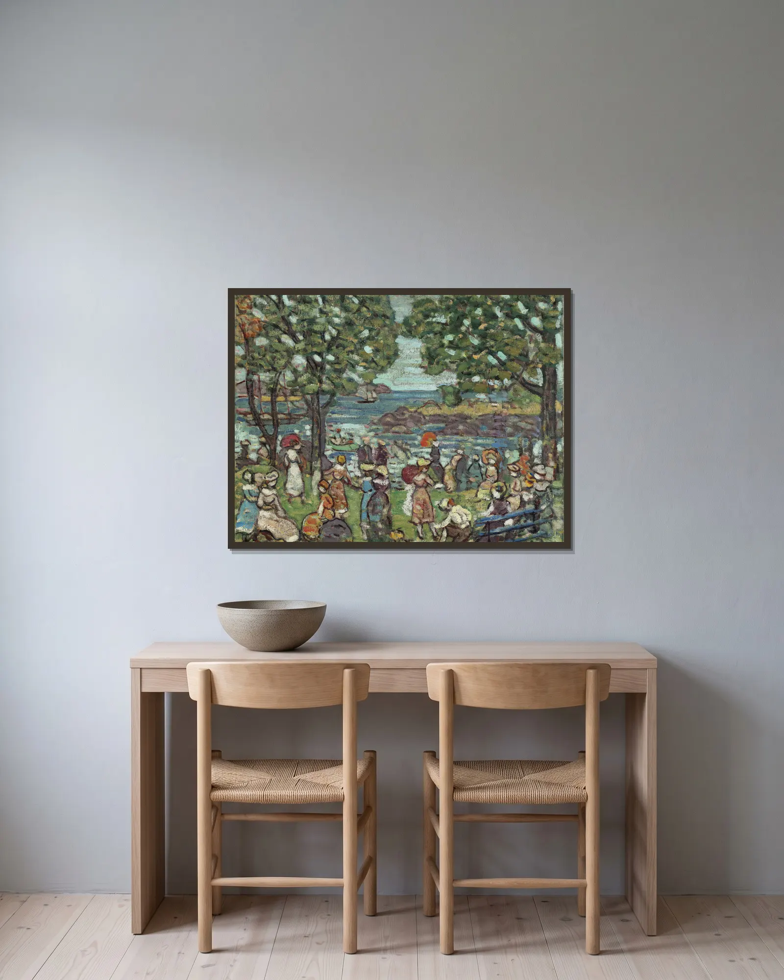 Salem Cove av Maurice Prendergast inramad på en vägg