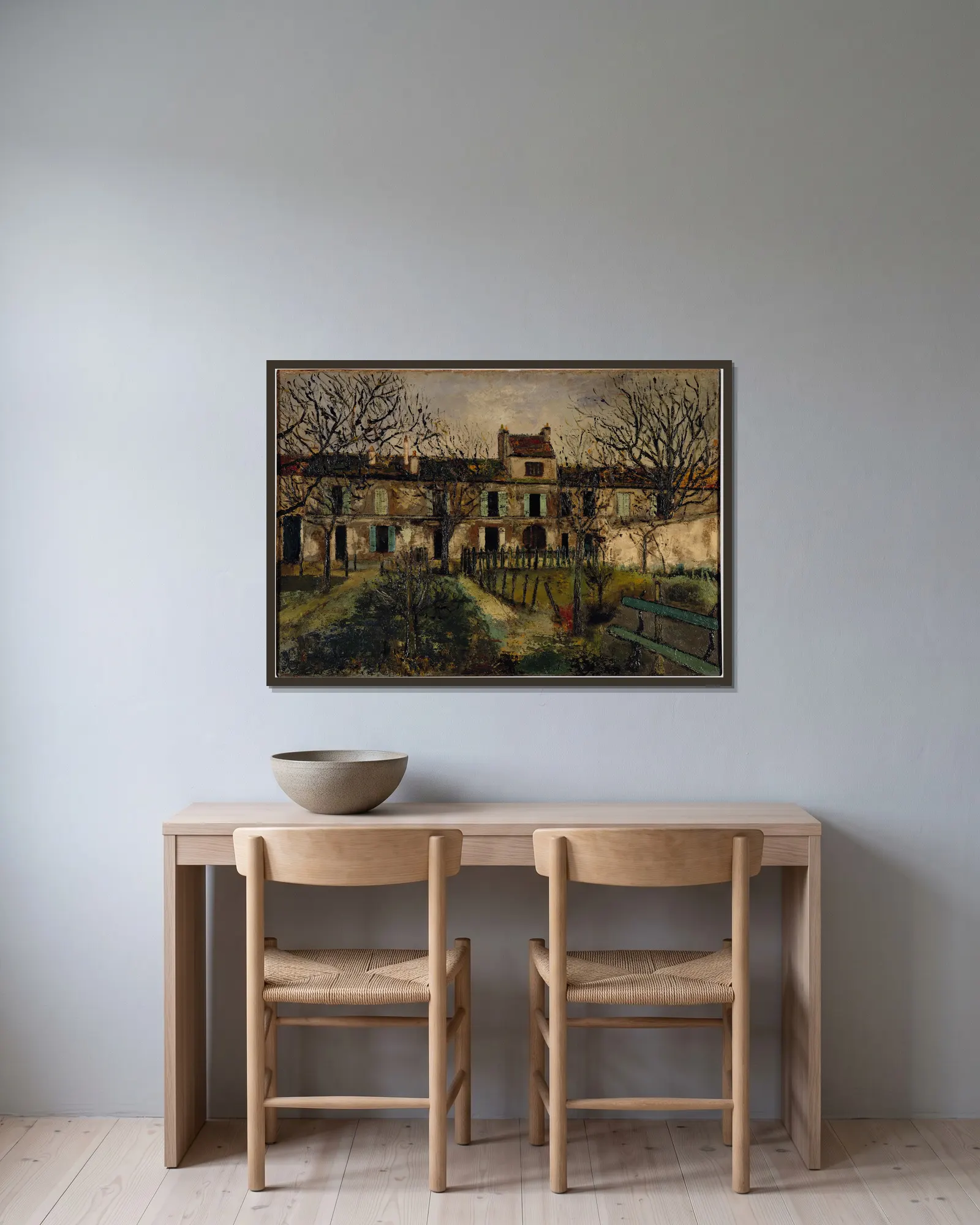 Château de Villetaneuse av Maurice Utrillo inramad på en vägg