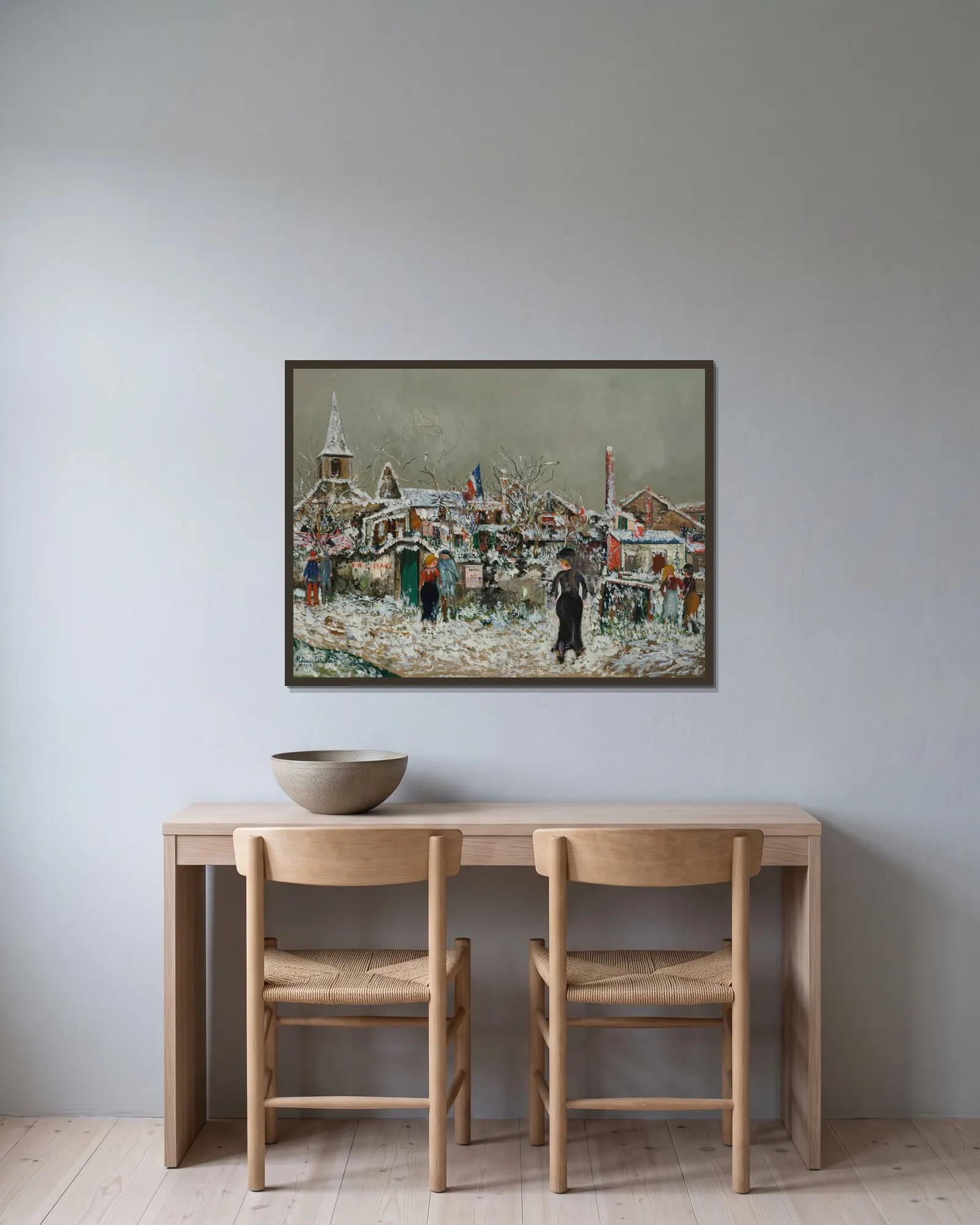 Commune de Maixe (Meurthe-et-Moselle) av Maurice Utrillo inramad på en vägg