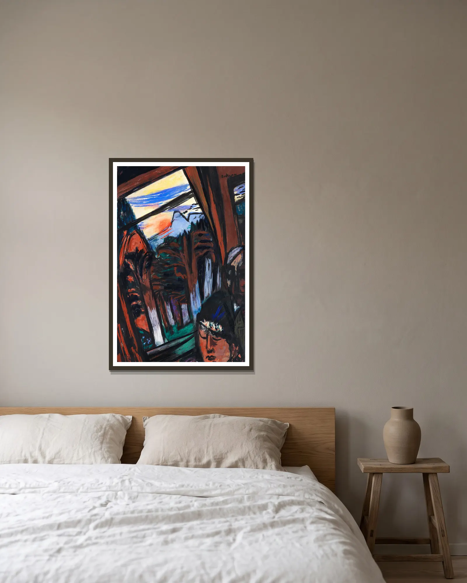Drahtseilbahn in Baden-Baden (Bergbahn in Colorado) av Max Beckmann inramad på en vägg
