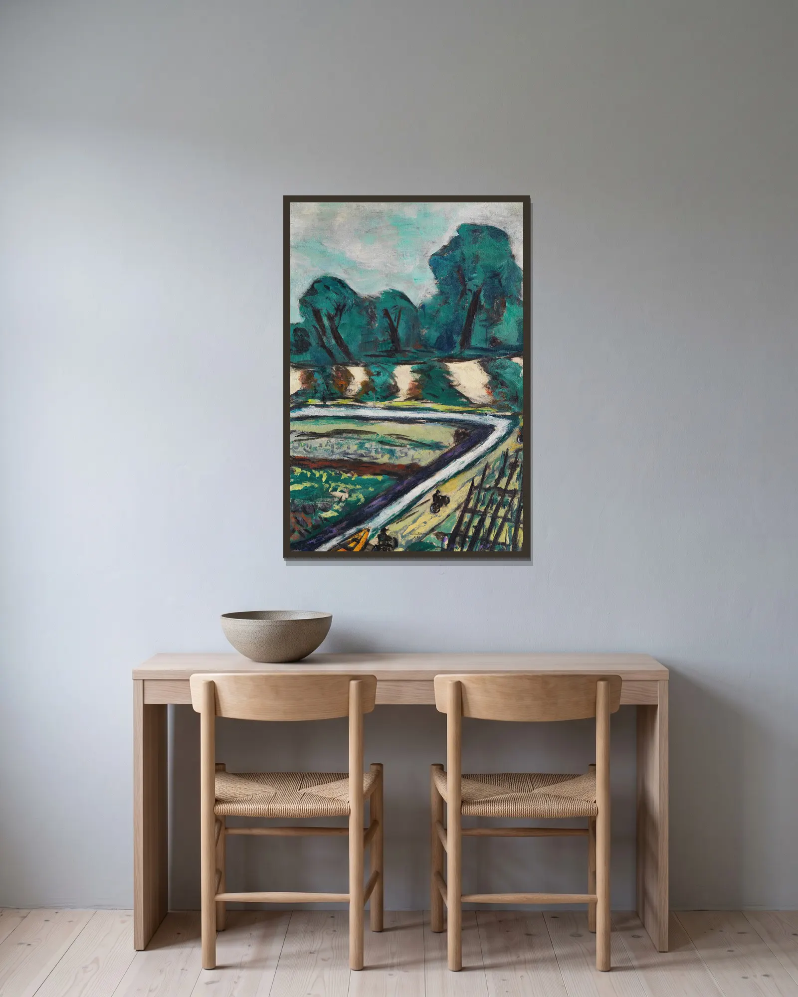 Holländischer Radfahrweg av Max Beckmann inramad på en vägg