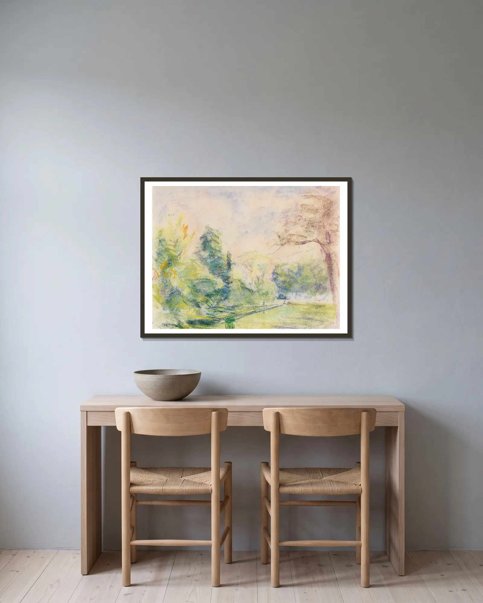Blick in meinen Garten av Max Liebermann inramad på en vägg