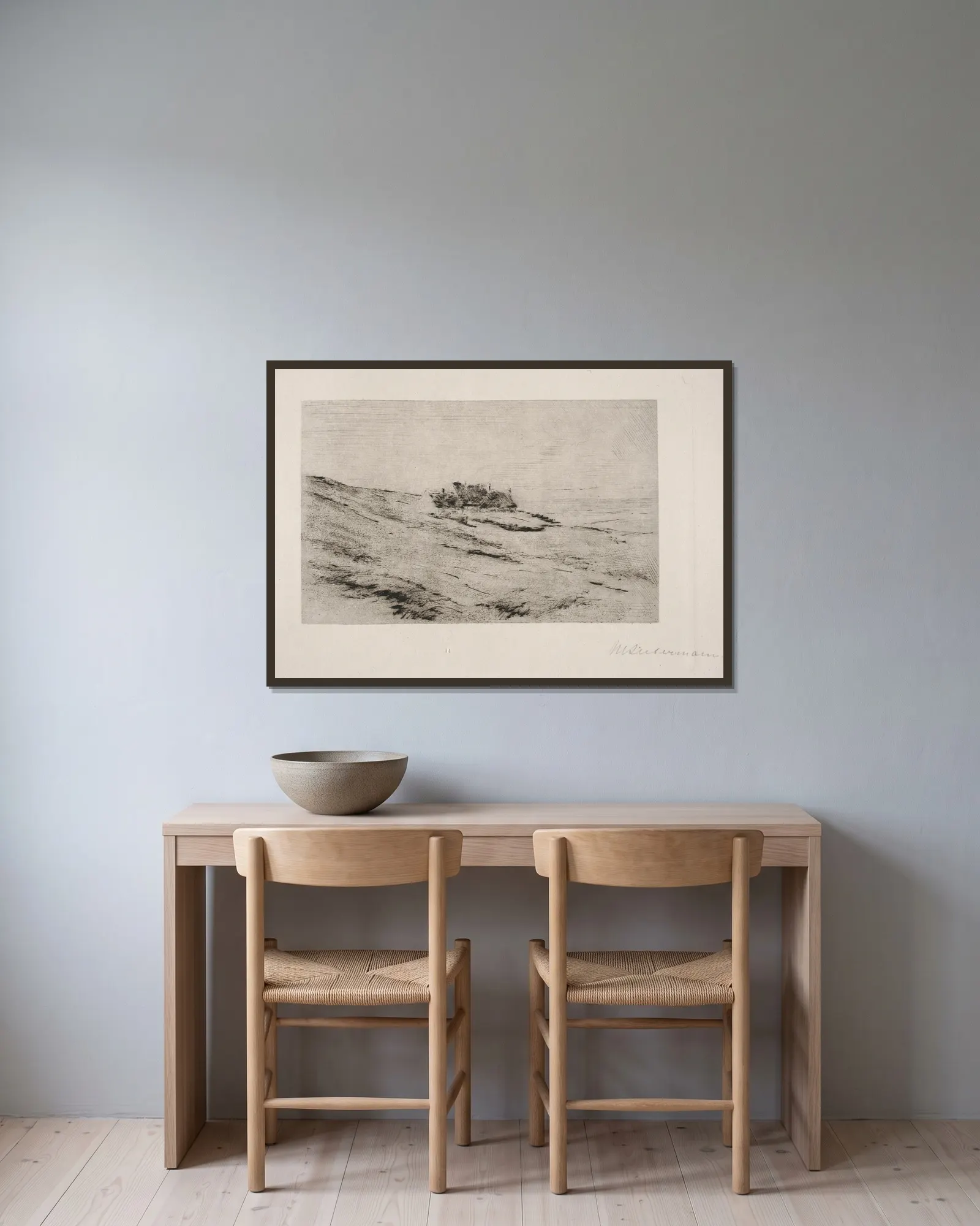 Strandhäuser av Max Liebermann inramad på en vägg