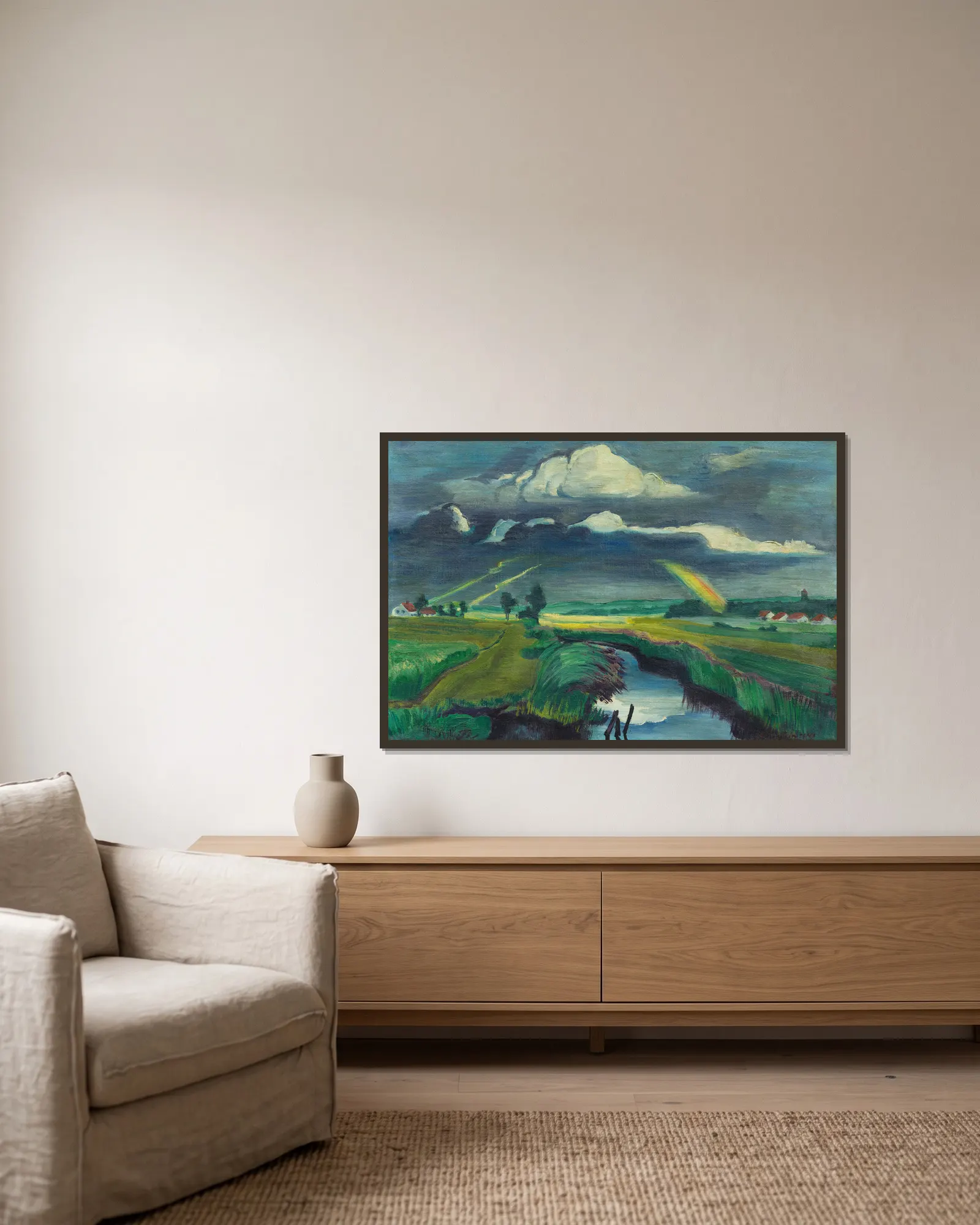 Passing thunderstorm av Hermann Max Pechstein inramad på en vägg
