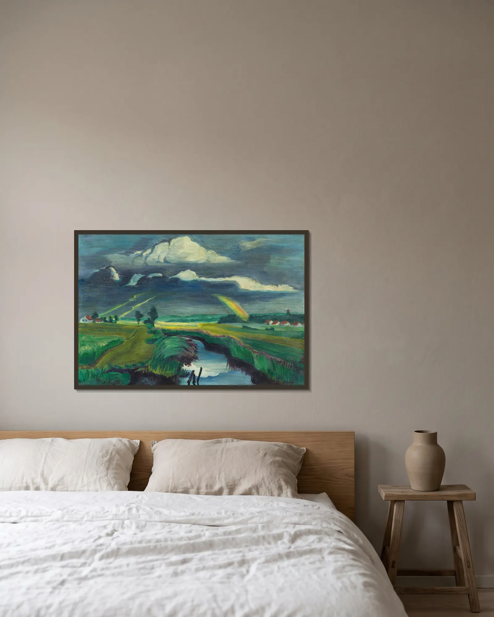 Passing thunderstorm av Hermann Max Pechstein inramad på en vägg