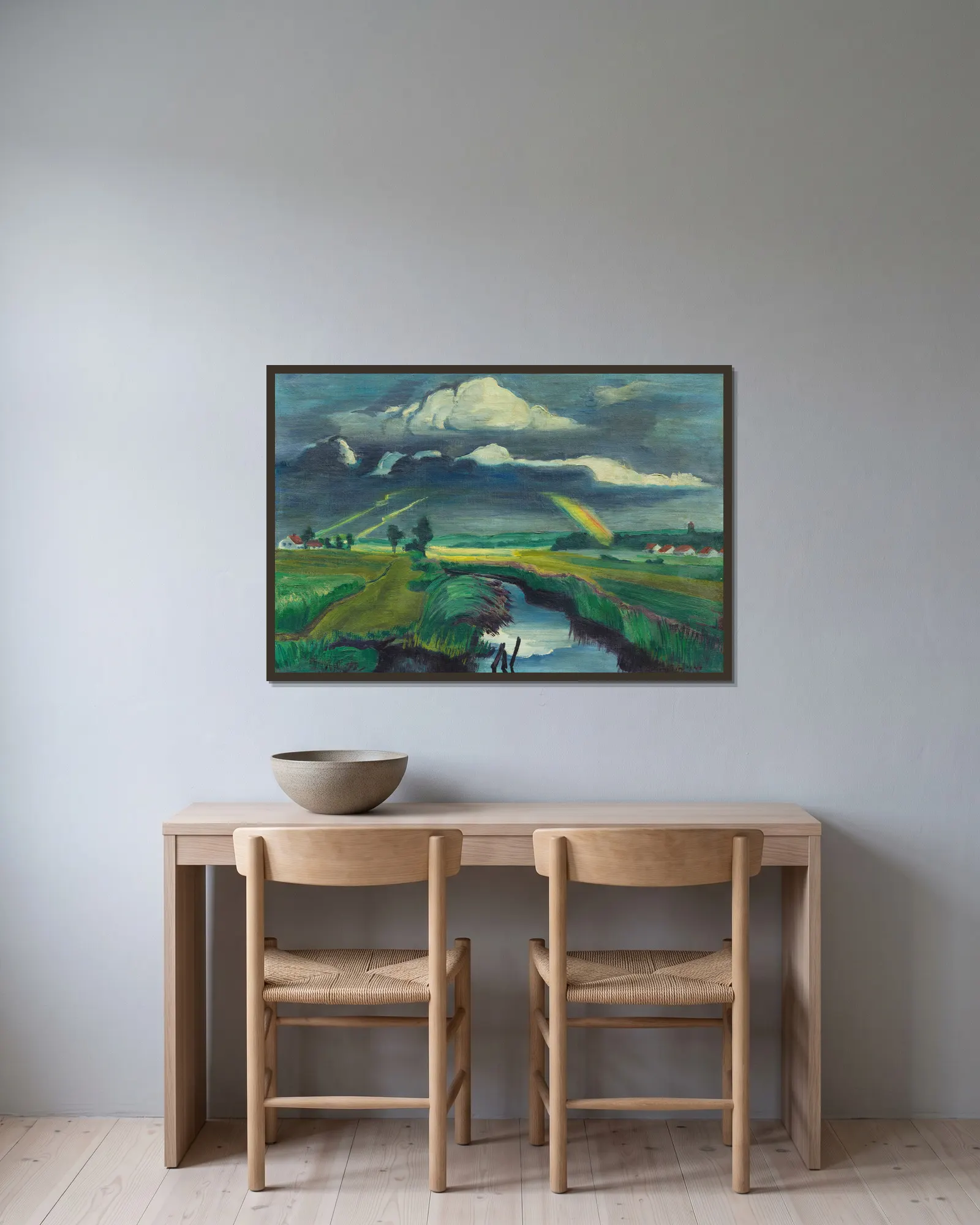 Passing thunderstorm av Hermann Max Pechstein inramad på en vägg