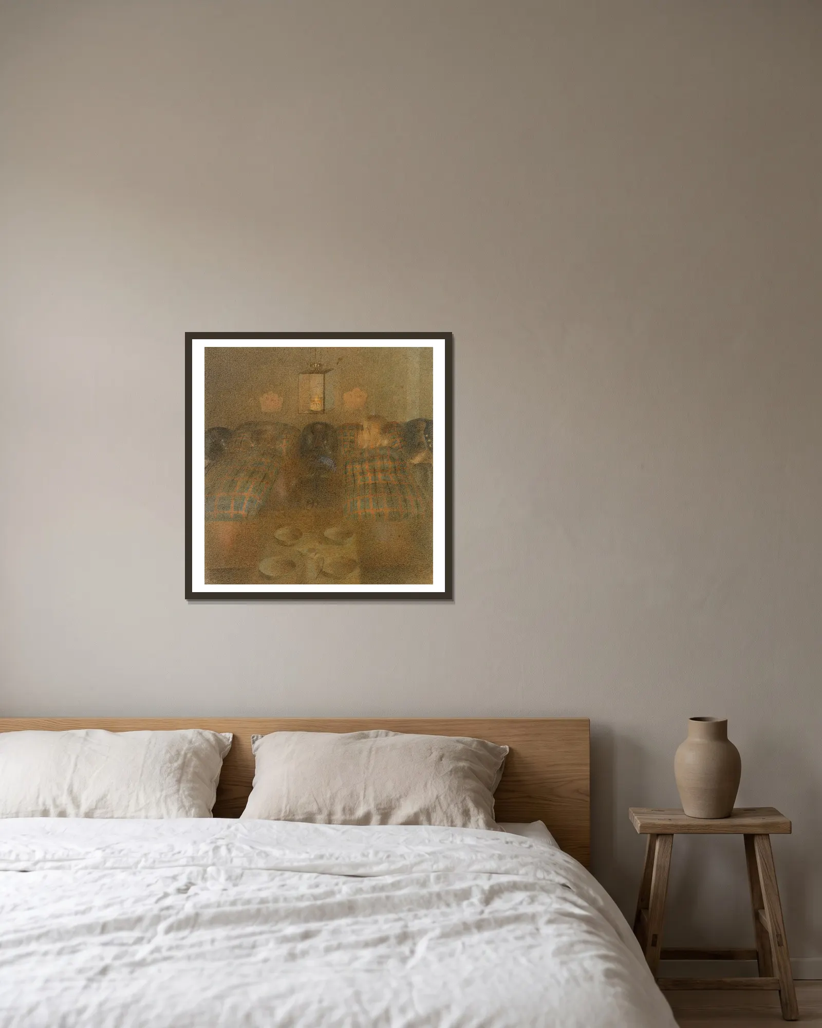 Dormitory. Complete Composition IV av Otto Meyer-Amden inramad på en vägg