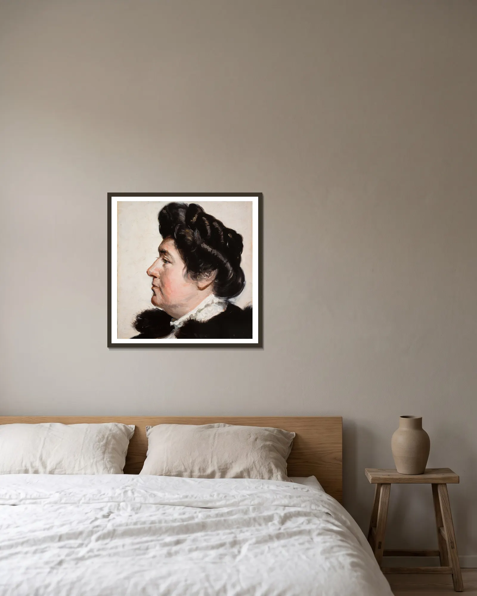 Ellen Gulbranson av Michael Ancher inramad på en vägg