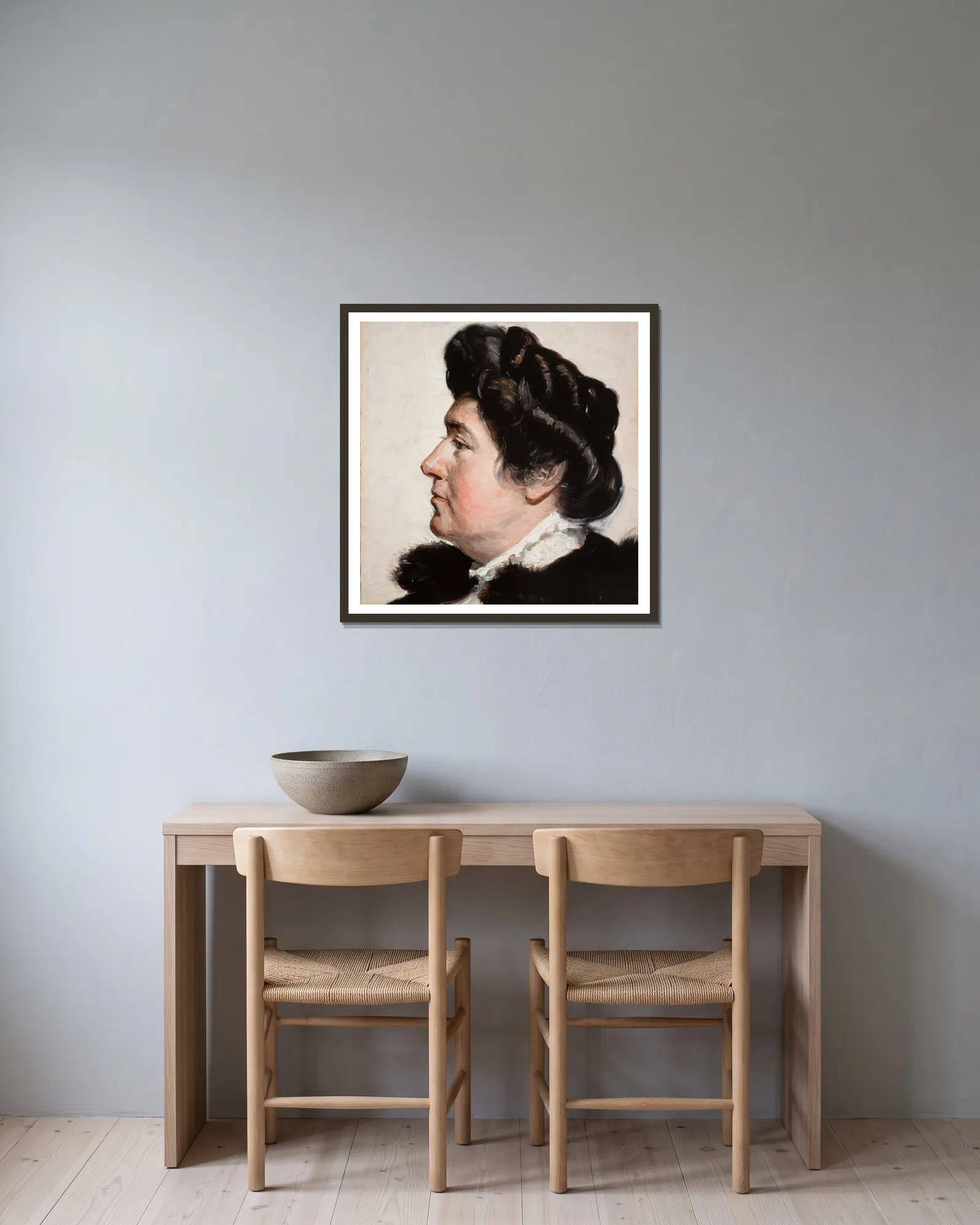 Ellen Gulbranson av Michael Ancher inramad på en vägg