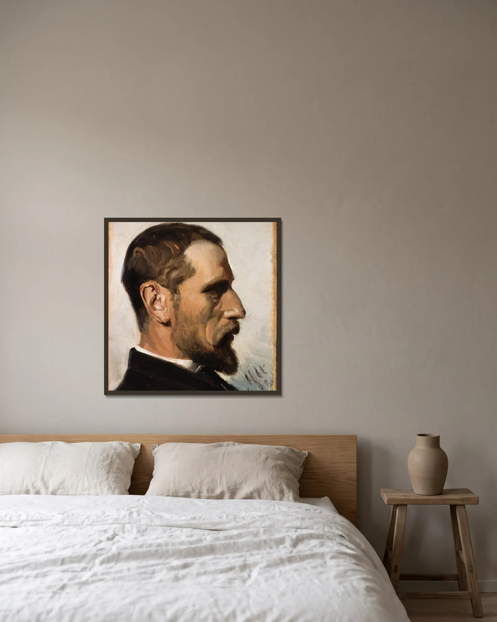 Laurits Andersen Ring av Michael Ancher inramad på en vägg
