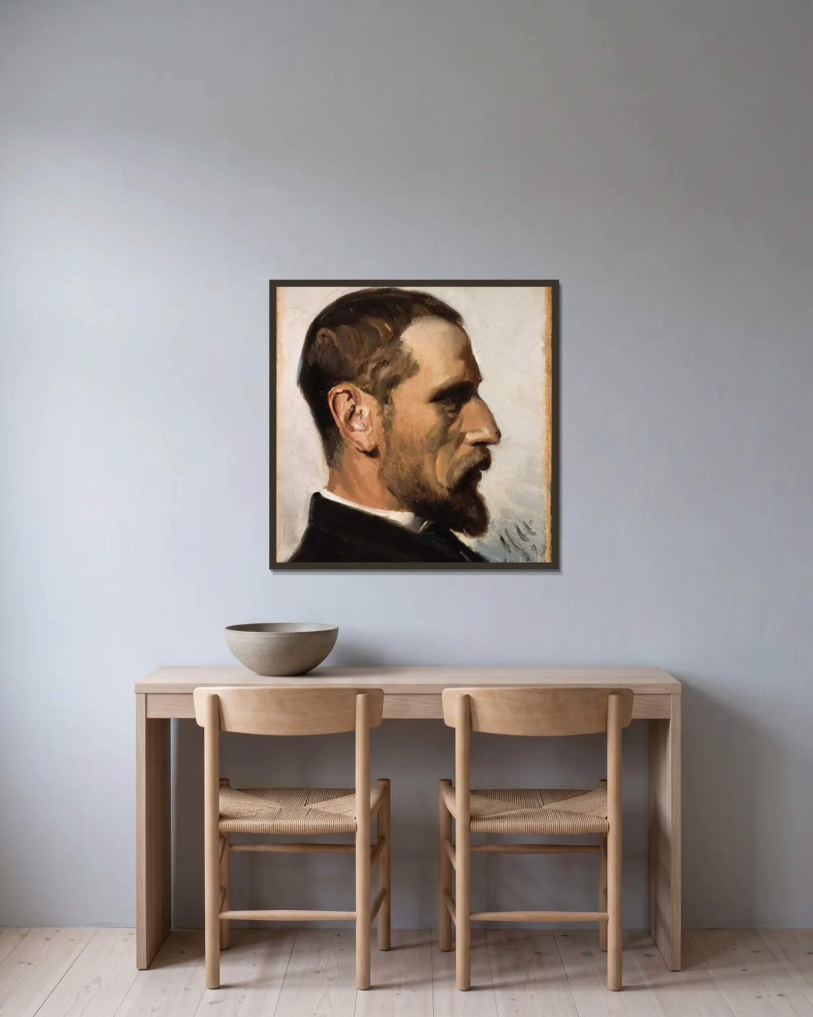 Laurits Andersen Ring av Michael Ancher inramad på en vägg