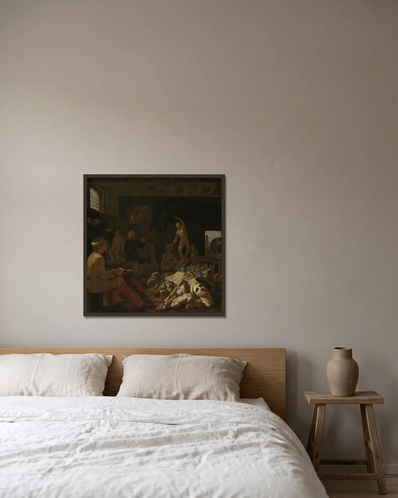 A Painter’s Studio av Michael Sweerts inramad på en vägg