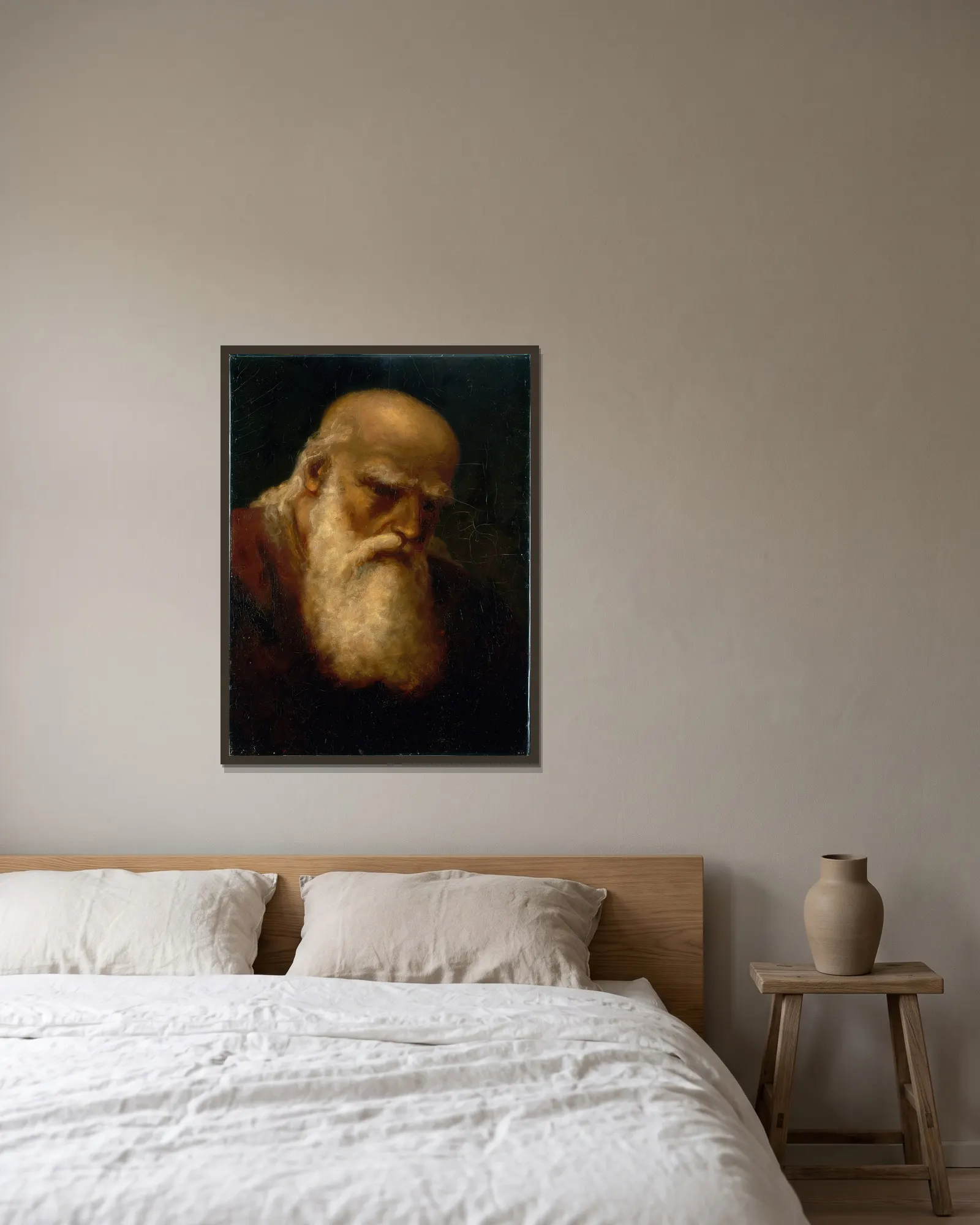 St. Luke av Edward Mitchell Bannister inramad på en vägg
