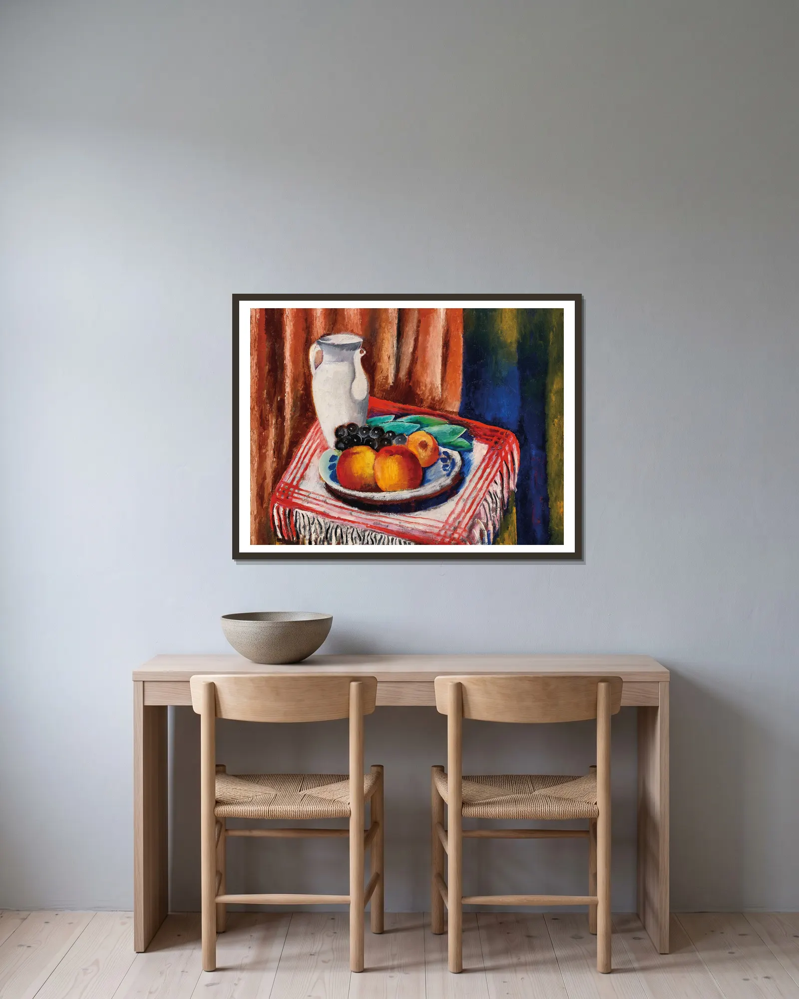 Nature Morte (Still Life) av Moïse Kisling inramad på en vägg