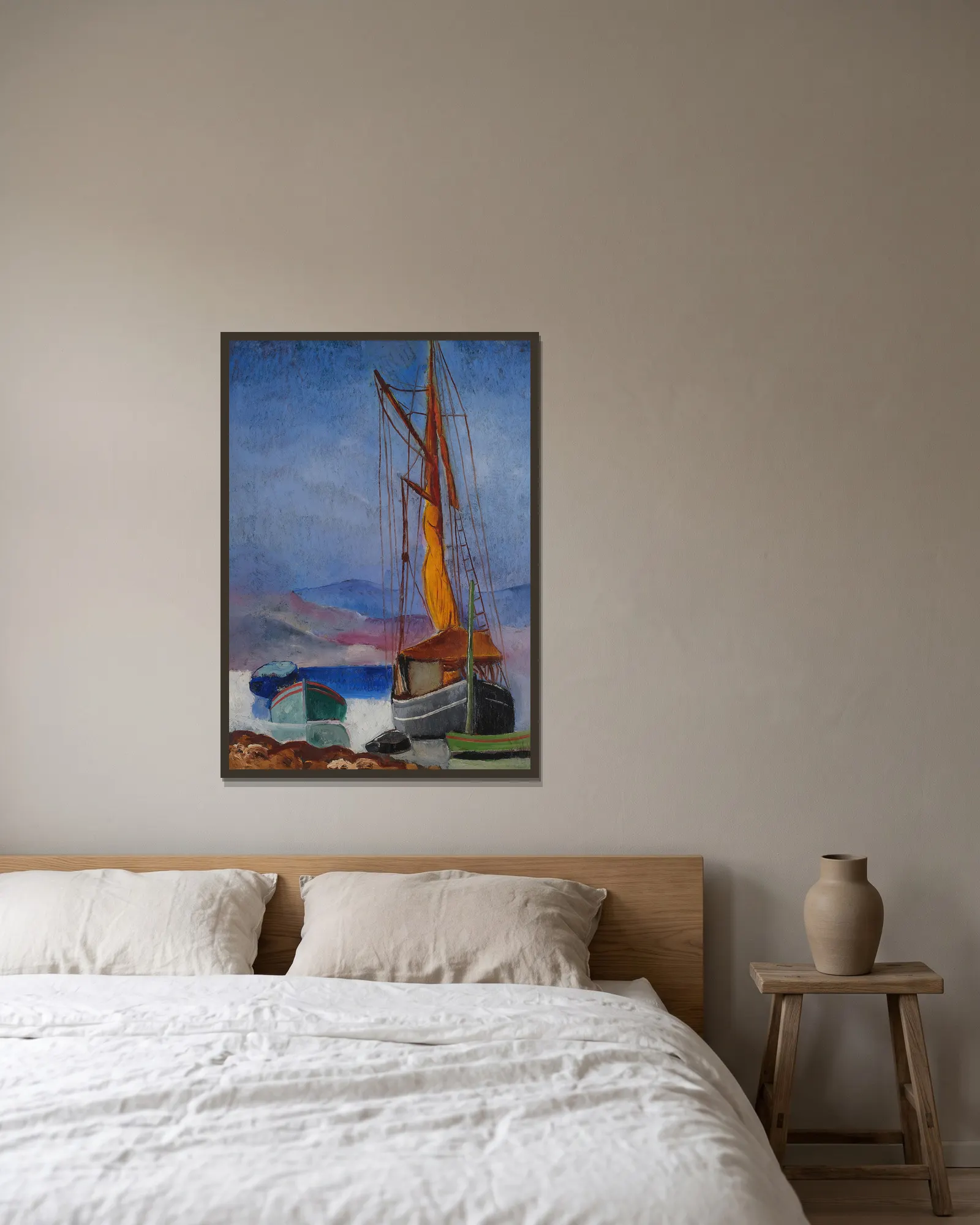 Saint-Tropez av Moïse Kisling inramad på en vägg