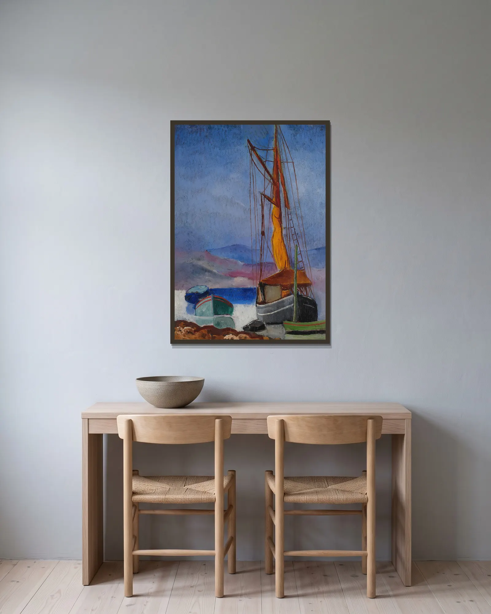 Saint-Tropez av Moïse Kisling inramad på en vägg