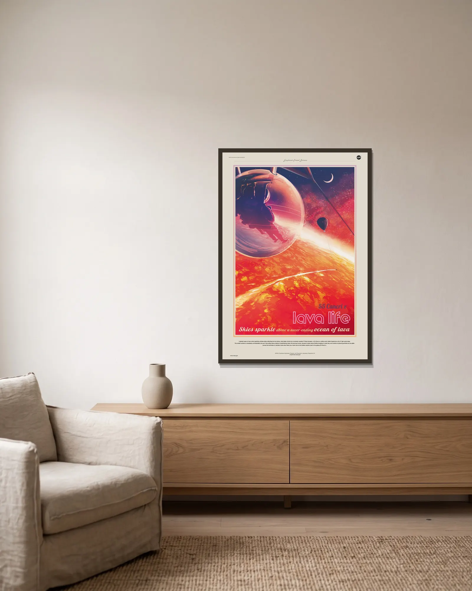 55 Cancri E av NASA inramad på en vägg