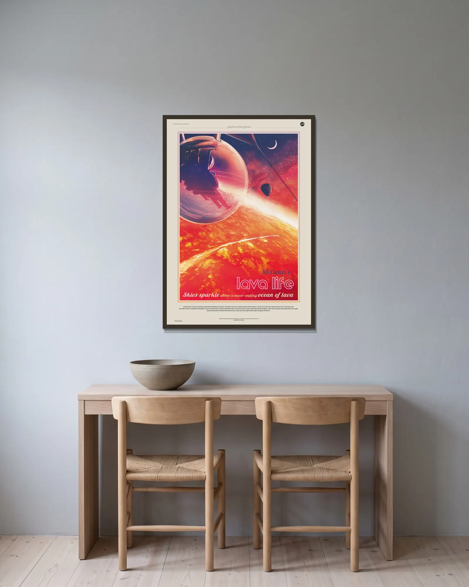 55 Cancri E av NASA inramad på en vägg