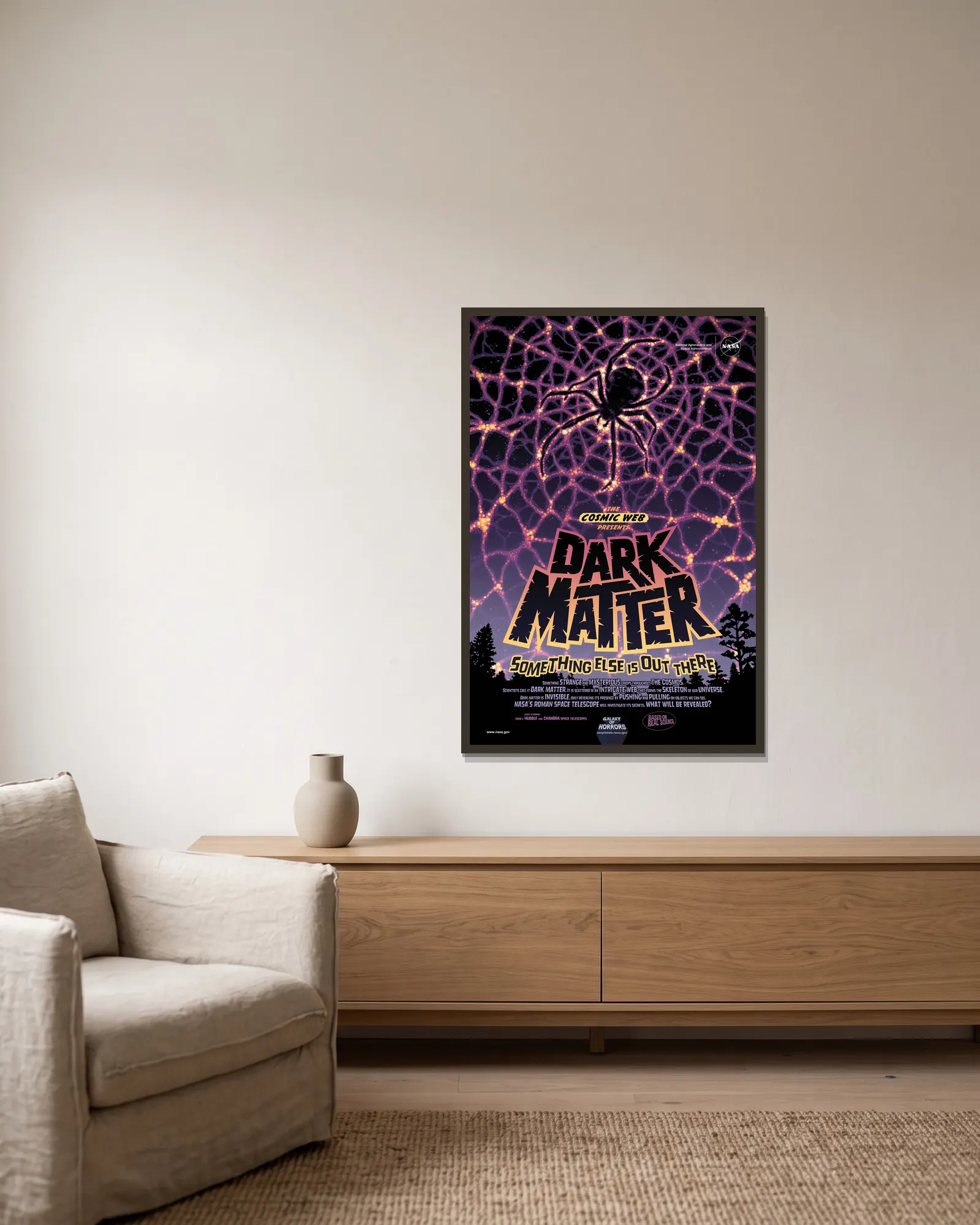 Dark Matter av NASA inramad på en vägg